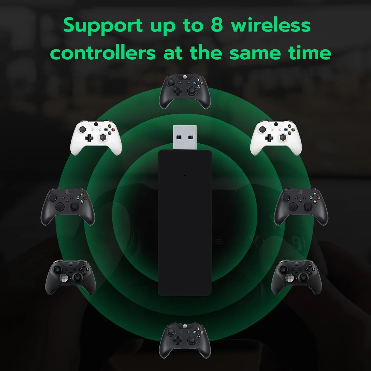 Mcbazel Bezprzewodowy adapter kontrolera gier Xbox dla Windows PC kompatybilny z Xbox One/Series S