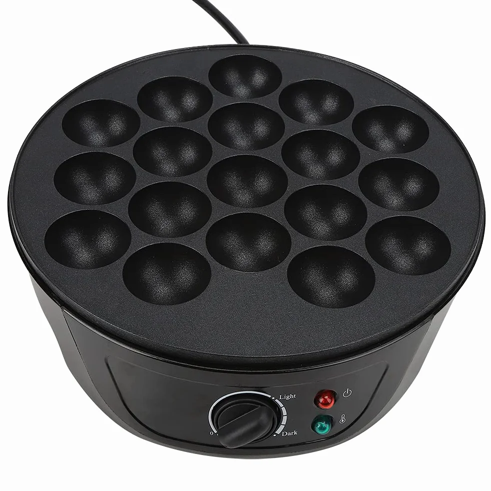 Wakects Elektryczna maszyna do takoyaki, 18 otworów, nieprzywierająca, kuchenna, elektryczna maszyna do produkcji japońskich takoyaki, otwór 4 cm, 50-60 Hz (UE)