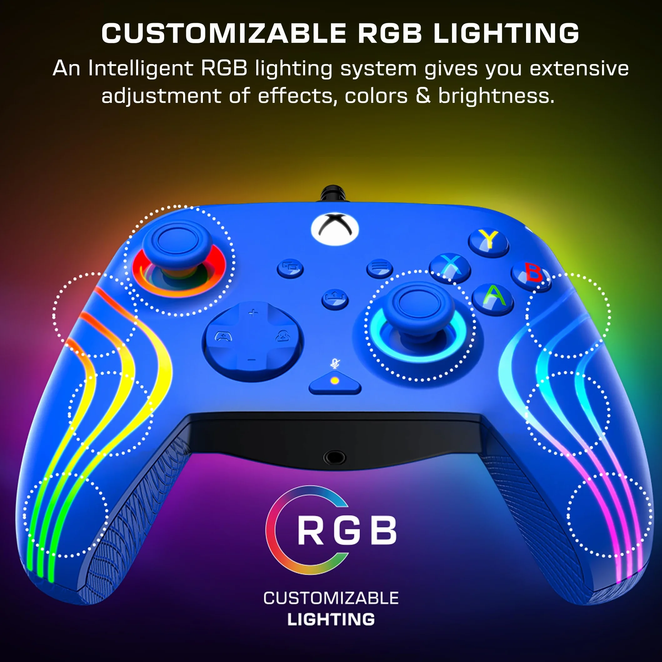 Turtle Beach Afterglow Wave Kontroler do gier RGB Niebieski Licencjonowany Xbox Series X S Xbox One Windows