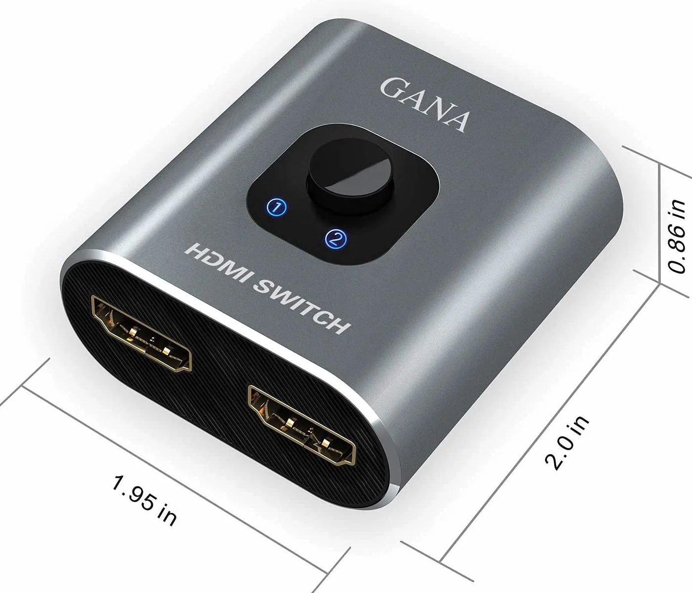 GANA aluminiowy dwukierunkowy przełącznik/rozdzielacz HDMI 4K (1 wejście i 2 wyjścia lub 2 wejścia i 1 wyjście), ręczny przełącznik HDMI obsługuje formaty HD, 4K i 3D dla HDTV / Fire Stick / Xbox . PS3 / PS4 (kolor losowy)