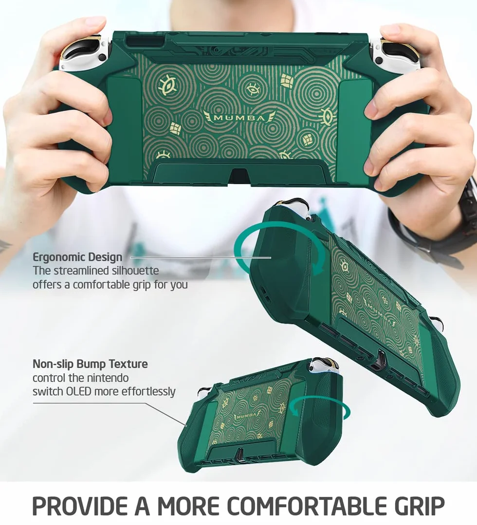 mumba Etui dokowalne do Nintendo Switch OLED 2021, seria Blade, pokrowiec ochronny z TPU, akcesoria kompatybilne z Nintendo Switch OLED 17.8 cm i kontrolerem Joy-Con (Viridian)