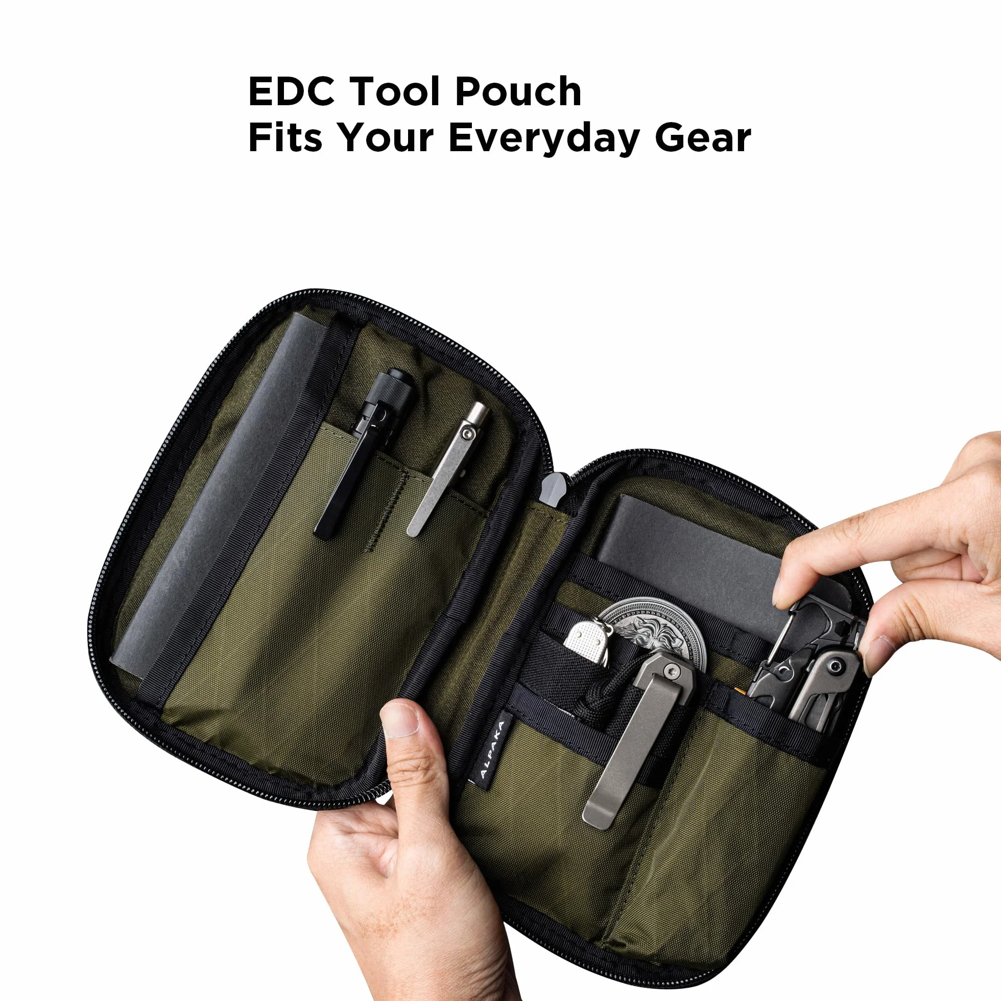 ALPAKA Admin Pouch Pro EDC Organizer do torebki, mała kieszeń na narzędzia EDC dla mężczyzn z zamkiem błyskawicznym YKK, odporna na warunki atmosferyczne osłona narzędziowa na przekładnie, elektronikę