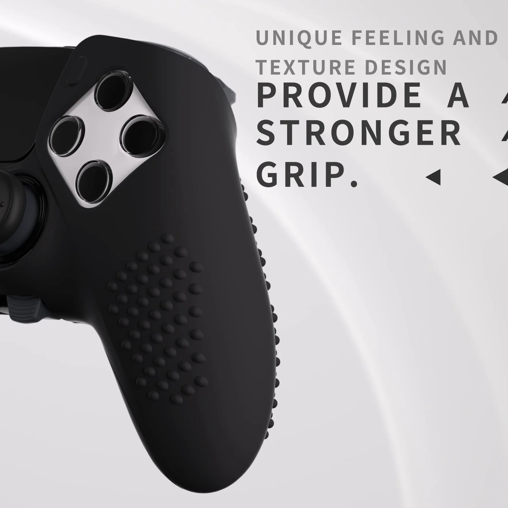PlayVital 3D Studded Edition antypoślizgowe silikonowe etui do kontrolera PS5 Edge, miękka gumowa osłona do kontrolera bezprzewodowego PS5 Edge z 6 nakładkami na kciuk, czarne