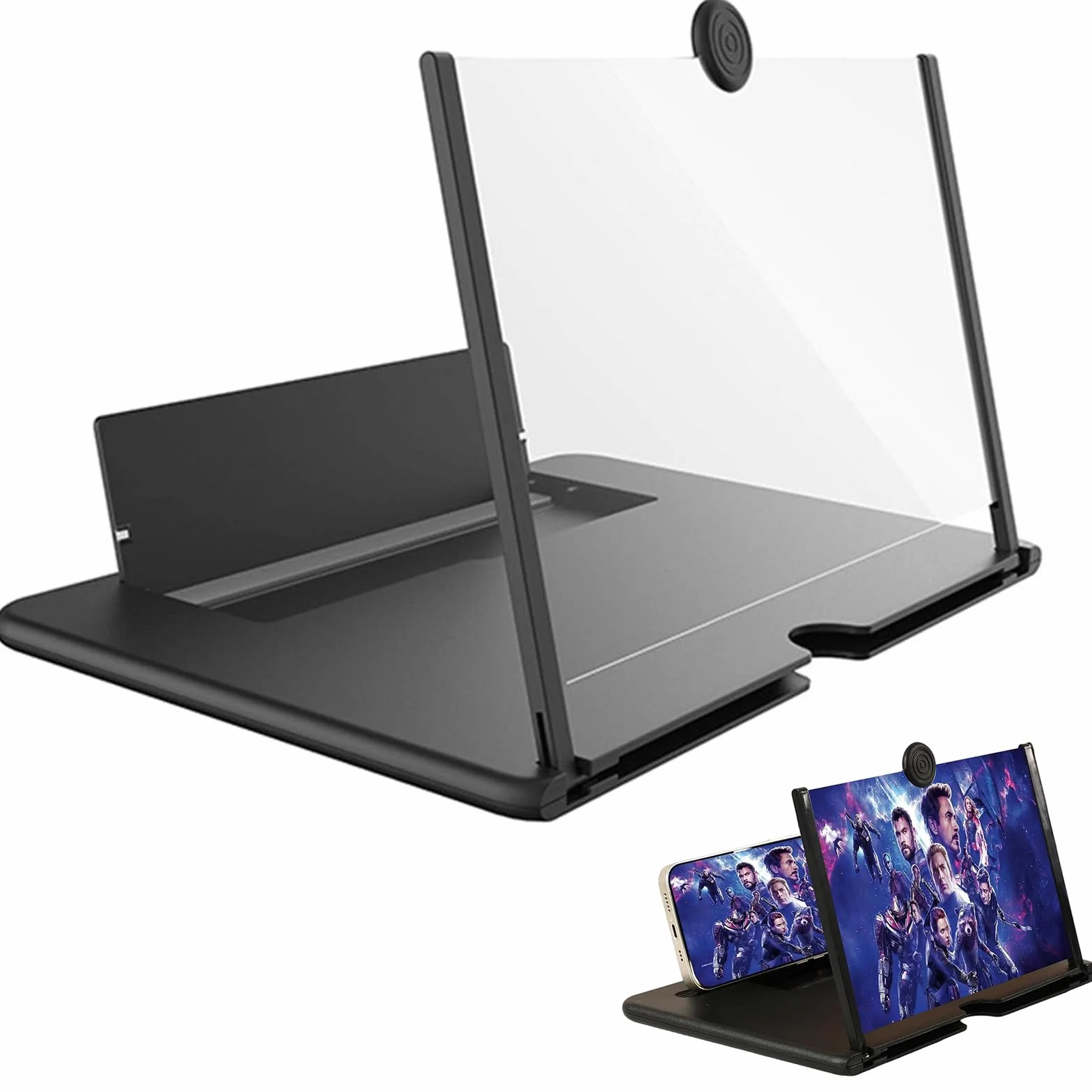 14-calowy rozszerzenie ekranu telefonu, wzmacniacz ekranu 3D HD, przenośny telefon powiększający, odpowiedni do filmów i filmów, gier, szkła powiększającego do wszystkich smartfonów (czarny)