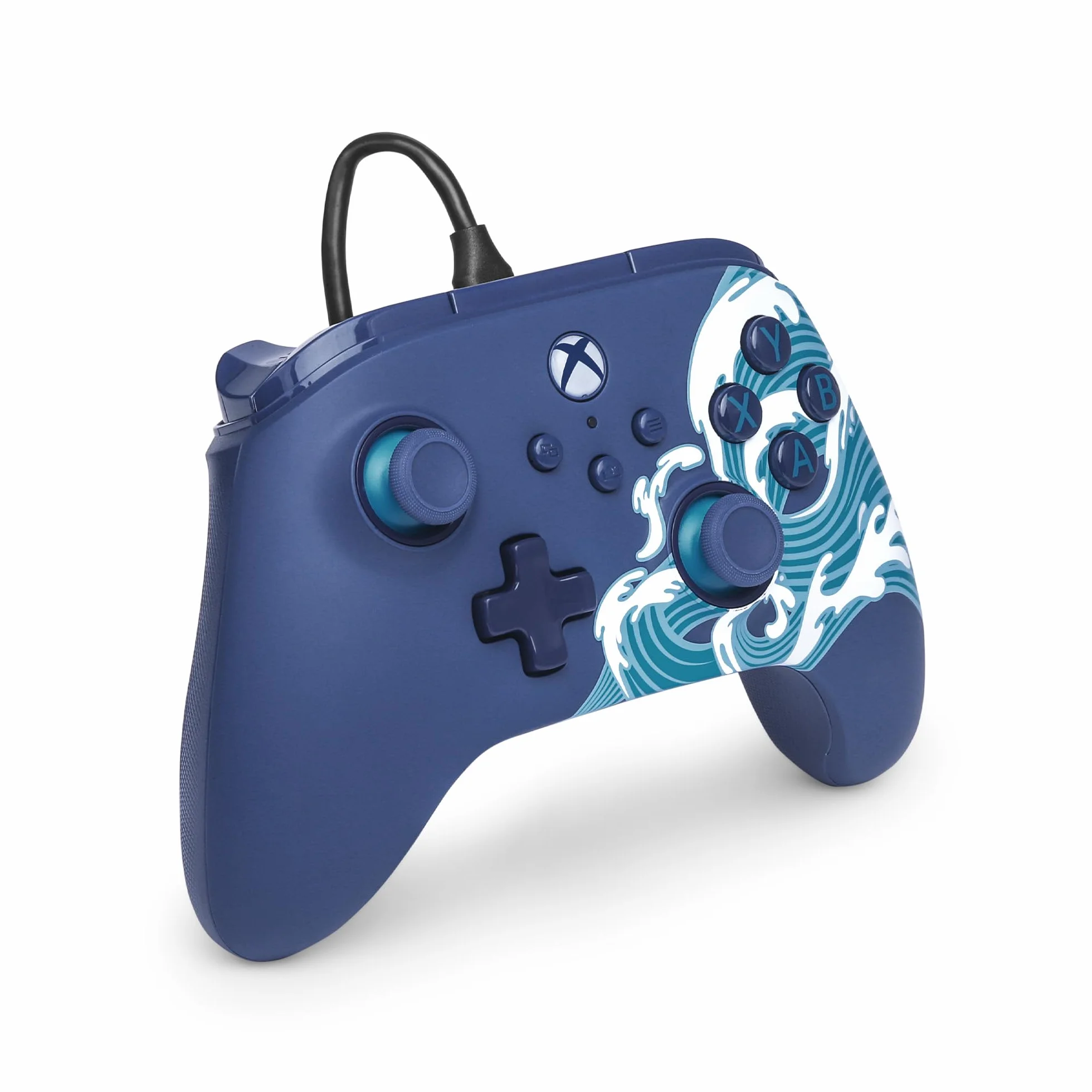 Kontroler przewodowy PowerA Advantage do konsoli Xbox Series X|S - Morska fala, Pałki z efektem Halla, kontroler do gier, Xbox Series X|S