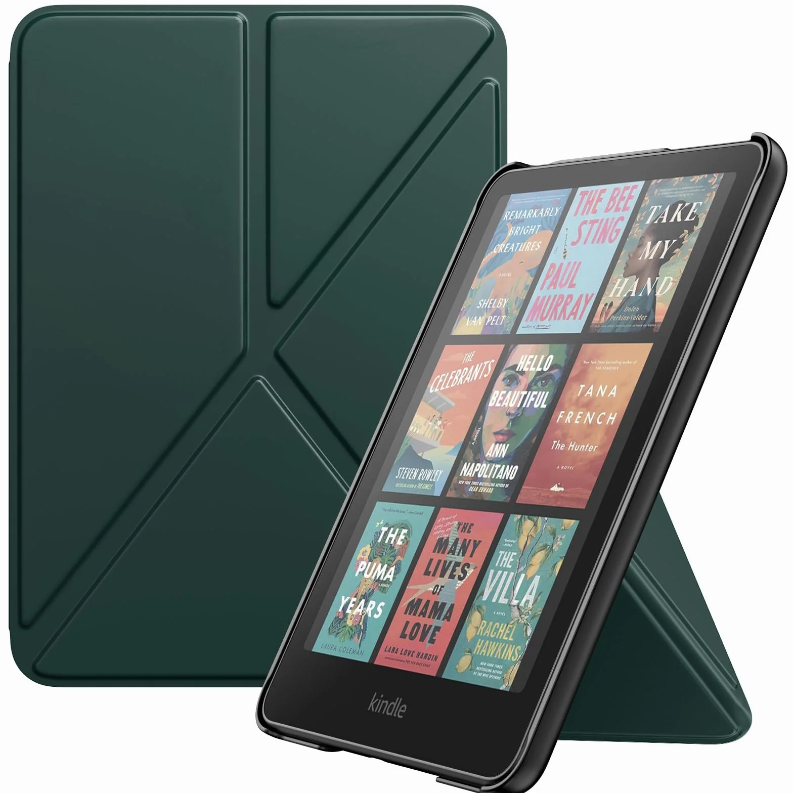 MoKo Case for All-New 7" Kindle Paperwhite 12th Generation 2024 and Kindle Colorsoft 2024/2025, Durable Shell Stand Case, Magnetic PC Back Cover, Not fit Kobo, Midnight Green