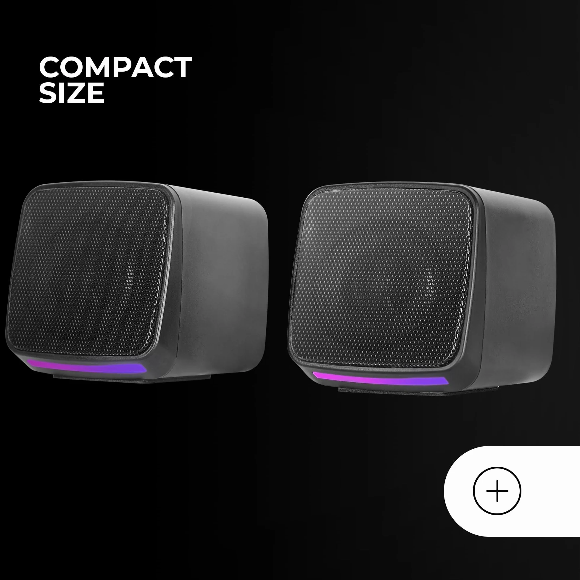 Mars Gaming MS-PRO, Kompaktowe Głośniki 10W, Dynamiczne Podświetlenie RGB Flow, Głośnik PC z Kontrolerem Głośności i Jack 3.5mm, Głośniki Gamingowe Kompatybilne z PC/Mac/Smartphone/Tablet, Czarny
