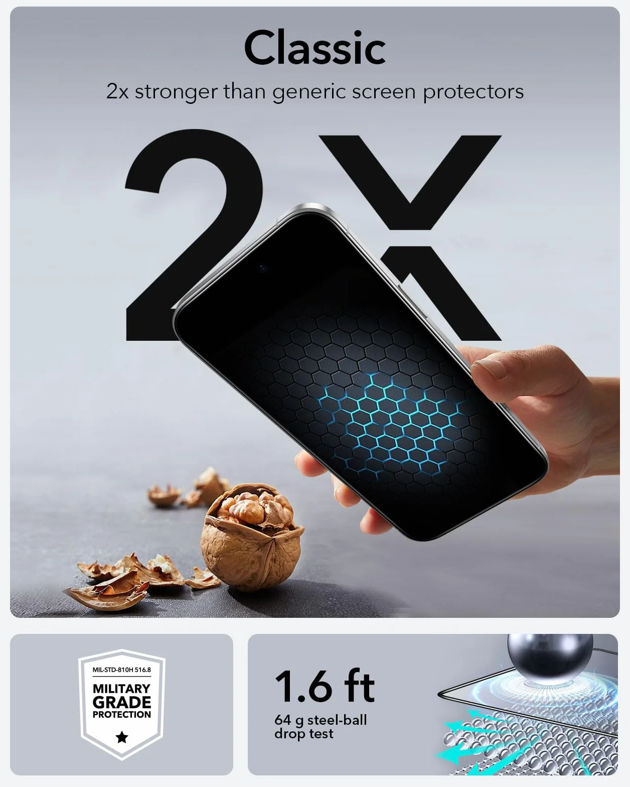 ESR Folia szklana do iPhone'a 15 Pro, szkło hartowane 9H+, bez pęcherzyków i kurzu, ochrona klasy wojskowej, trwała z łatwym narzędziem montażowym, 3 opakowania