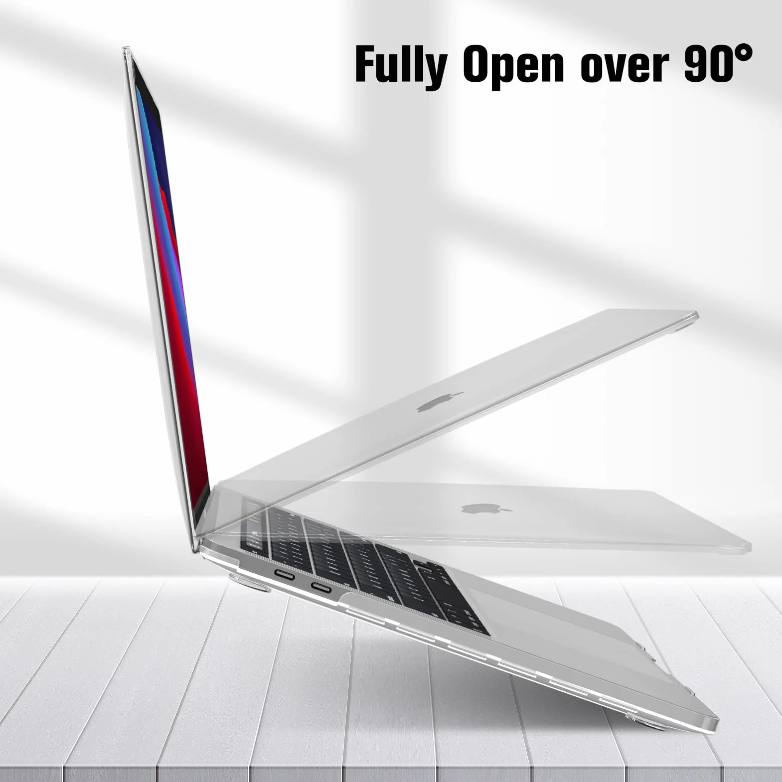 Fintie etui kompatybilne z MacBooka Pro 13 cali 2022-2016 (M2 & M1 A2338 / A2289 / A2251 / A2159 / A1989 / A1706 / A1708), twarde etui z tworzywa sztucznego, przezroczyste, krystaliczne