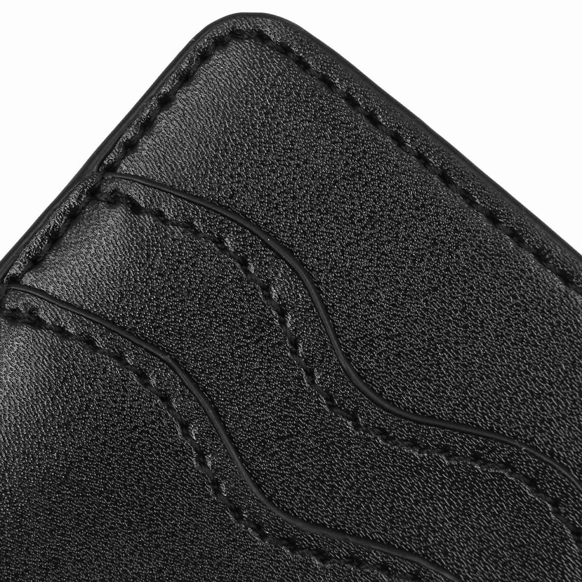 Alnicov Skórzane samoprzylepne etui na karty kredytowe, blokowanie RFID, etui na karty kredytowe, naklejka na etui na telefon (czarny)