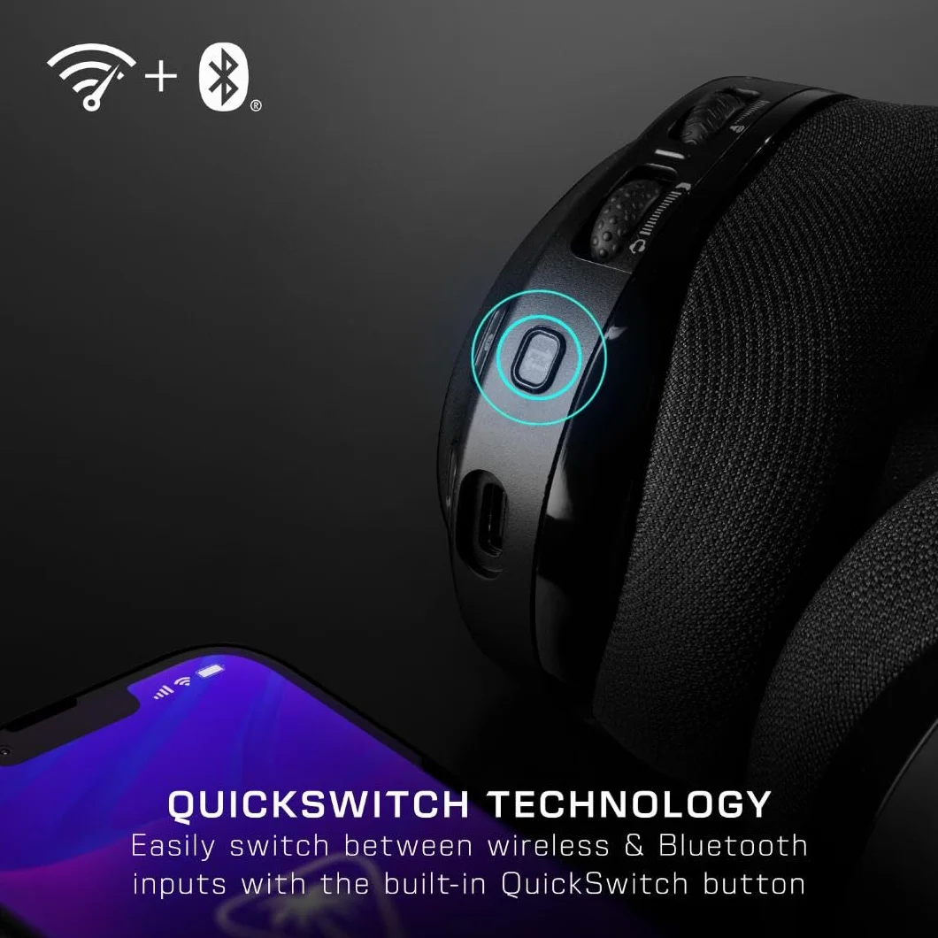 Turtle Beach Stealth 600 Czarny PlayStation Bezprzewodowe Słuchawki Gamingowe w/ 80hr Bateria, Przetworniki 50mm & Bluetooth na PS5, PS4, Nintendo Switch, PC and Mobile