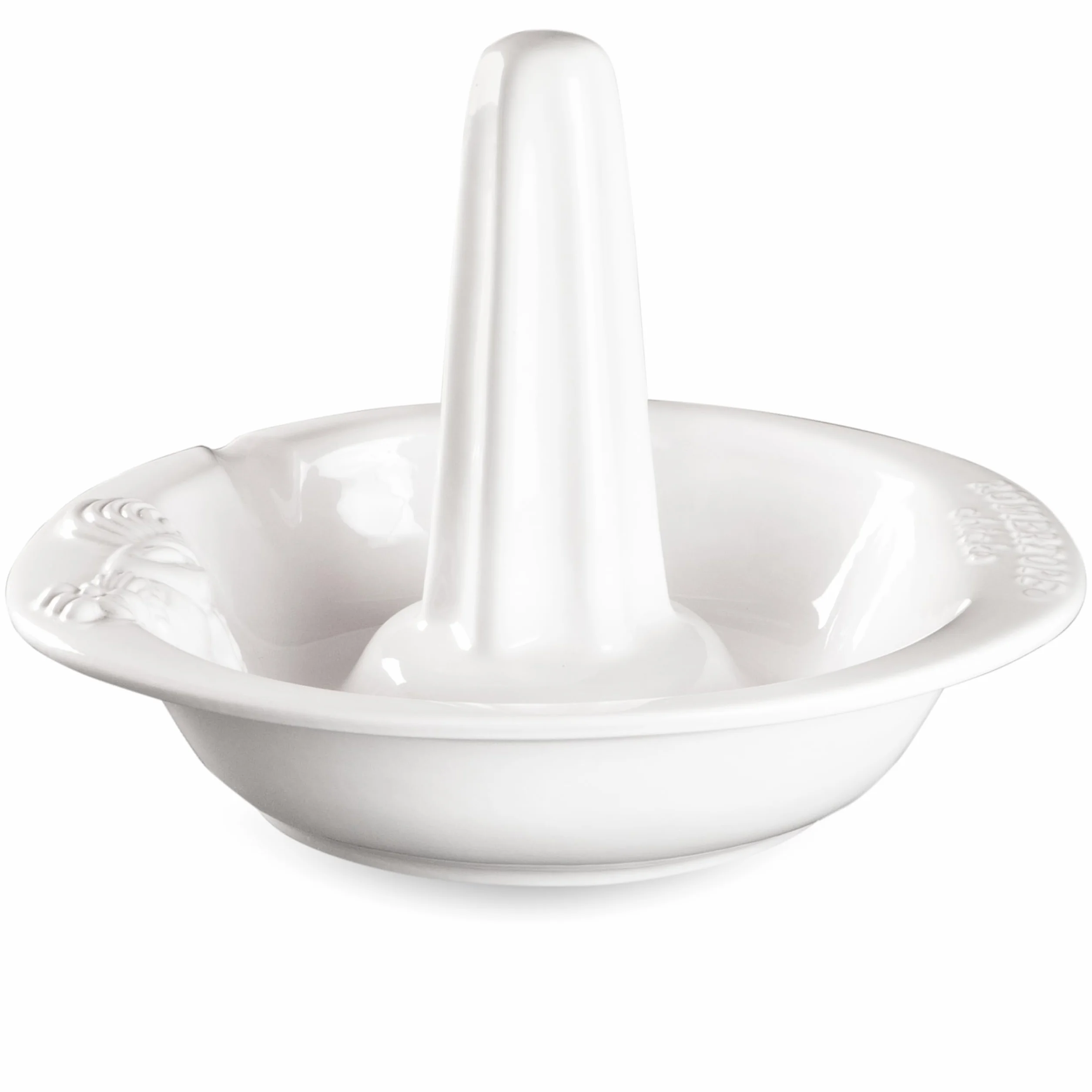 Römertopf pieczenie kurczaka Chiko uchwyt na kurczaka z pojemnikiem na aromat z naturalnej gliny białej, Ø 25,0 cm