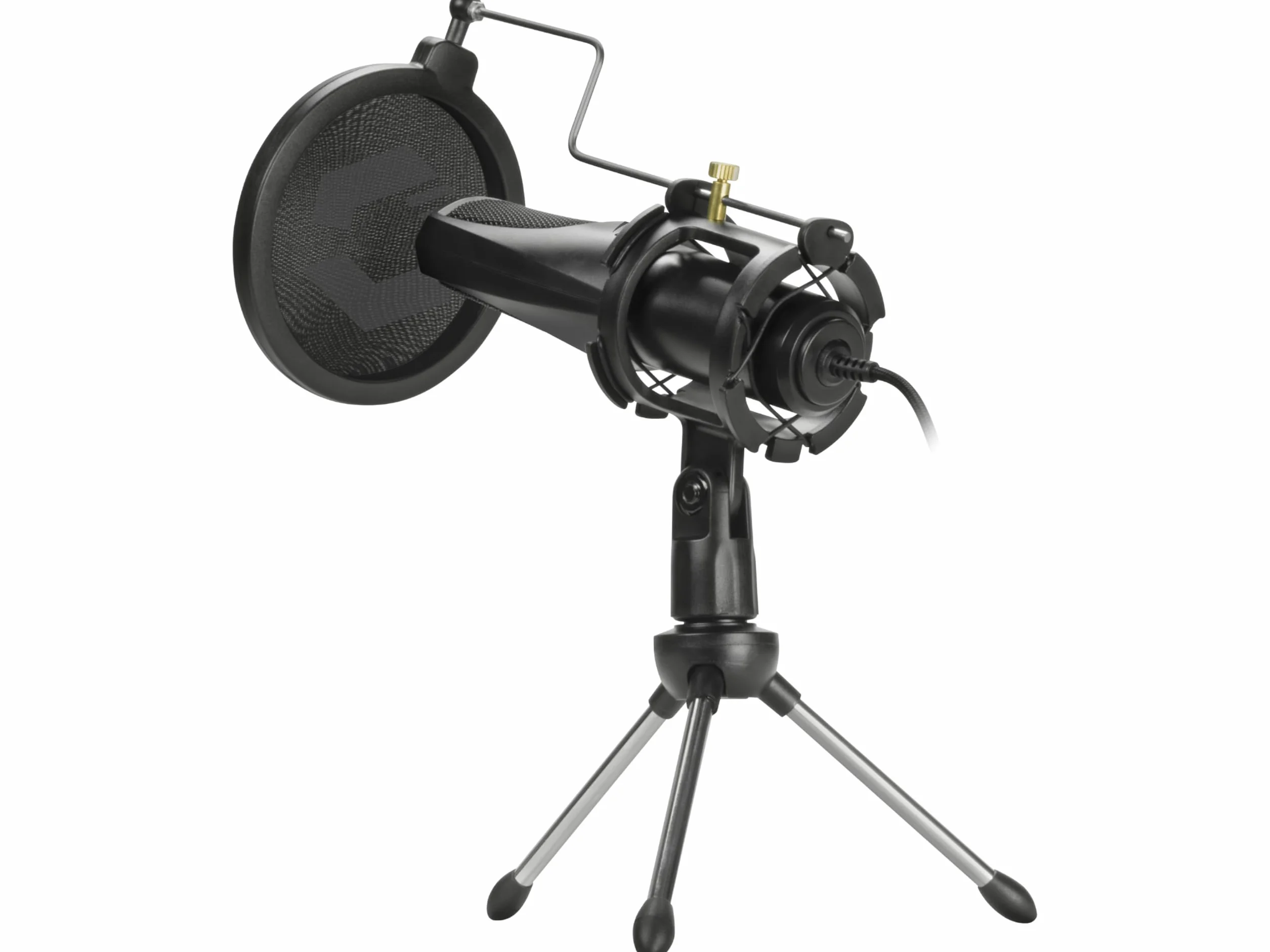 Speedlink AUDIS Desktop Streaming Microphone – mikrofon strumieniowy ze stojakiem i filtrem pop – Plug & Play, czarny