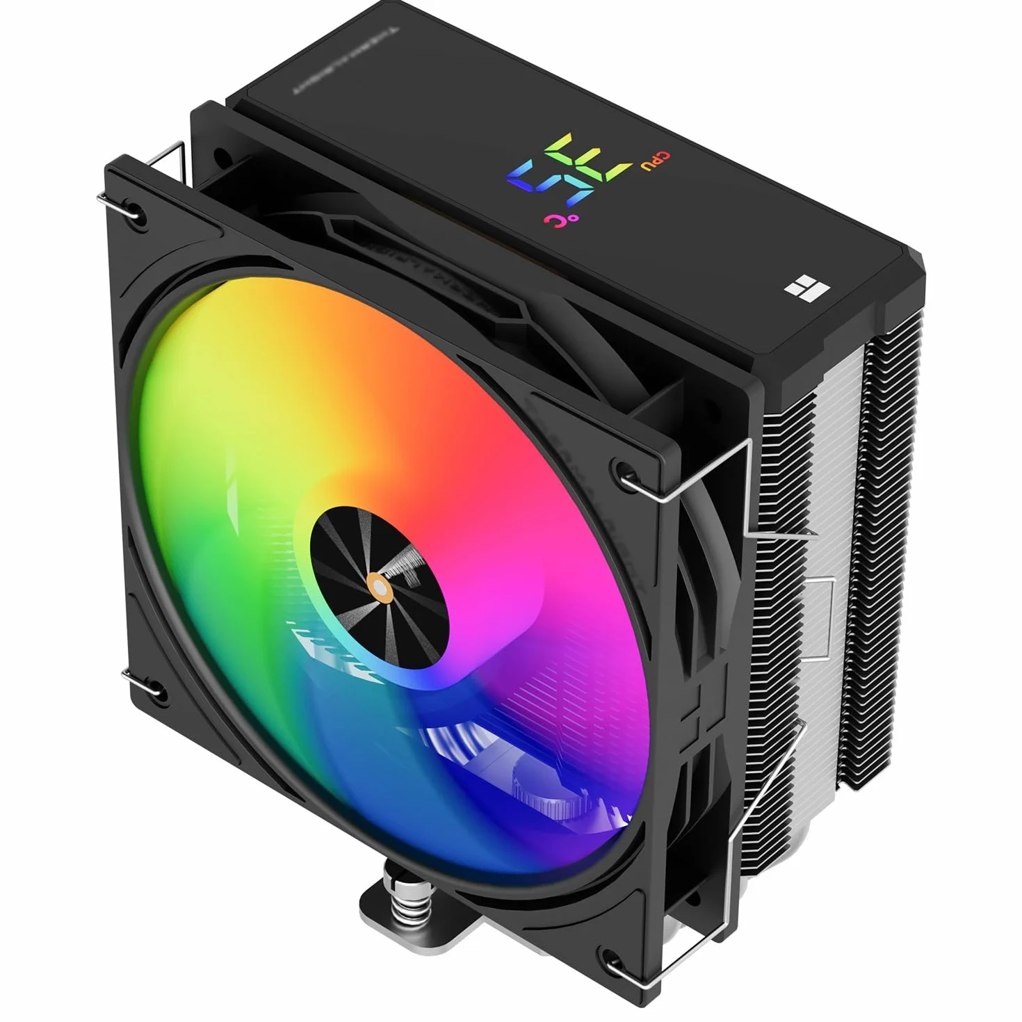 TR-Thermalright Assassin X 120 Digital ARGB Black,chłodzenie CPU,4×6 mm rurki cieplne,wentylator PWM 120mm-2000 obr./min,pokrywa górna z wyświetlaczem cyfrowym, dla AM5/AM4,Intel LGA1851/1700,Czarny