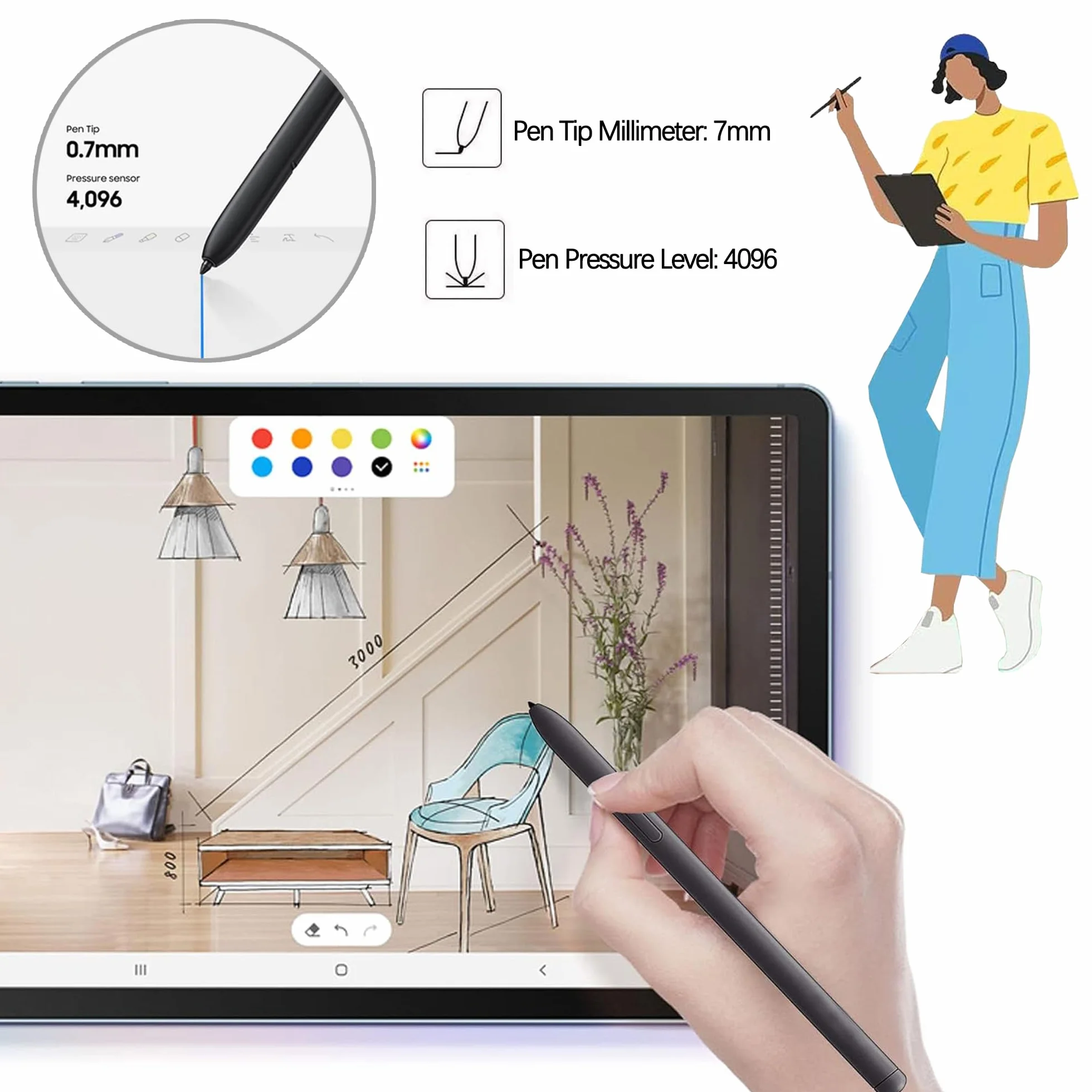 [10 sztuk] wymienne końcówki do Samsung S Pen Galaxy Tab S9/S9 FE/S9+/S9 FE+/S9 Plus/S9 FE Plus/S9 Ultra/S10 Lite/S10 FE/S10 FE+ Plus/S10+ Plus/S10 Ultra/S6 Lite, czarne