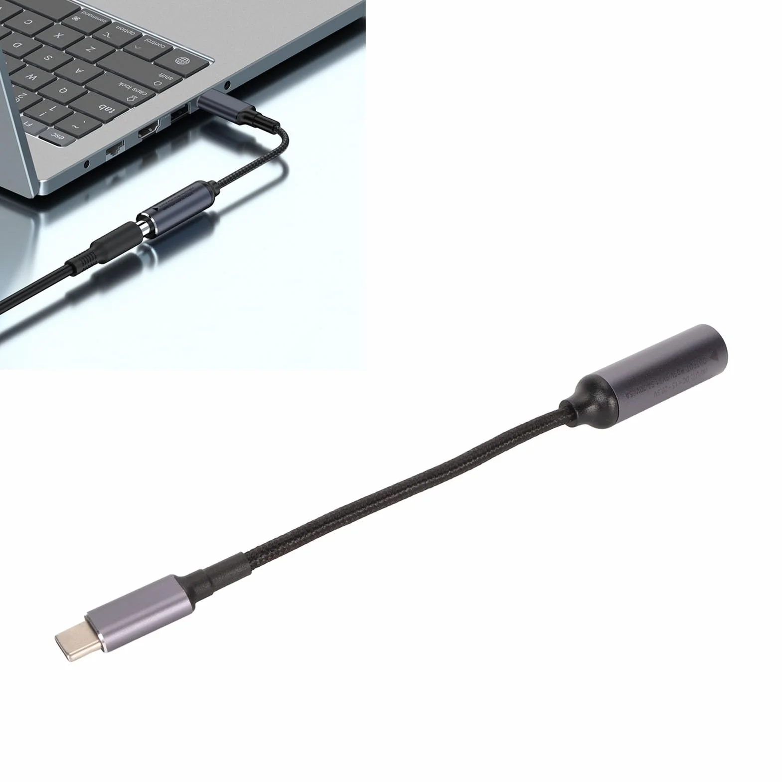 Adapter DC na USB C, 100 W PD DC 4,5 Mm X 0,6 Mm Wejście żeńskie na Męski Kabel ładujący USB C, Kabel DC4506 na Typ C do Telefonów, Tabletów, Laptopów