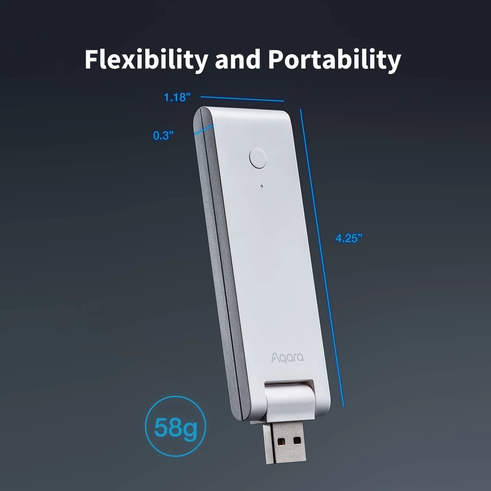 Aqara Hub E1 (Wymagana sieć Wi-Fi 2,4 GHz), Zasilanie USB-A, Zigbee 3.0, Pełni Rolę Wzmacniacza Wi-Fi (hotspot) Dla maksymalnie 2 Urządzeń, Wspiera HomeKit, Alexa, Asystenta Google, IFTTT