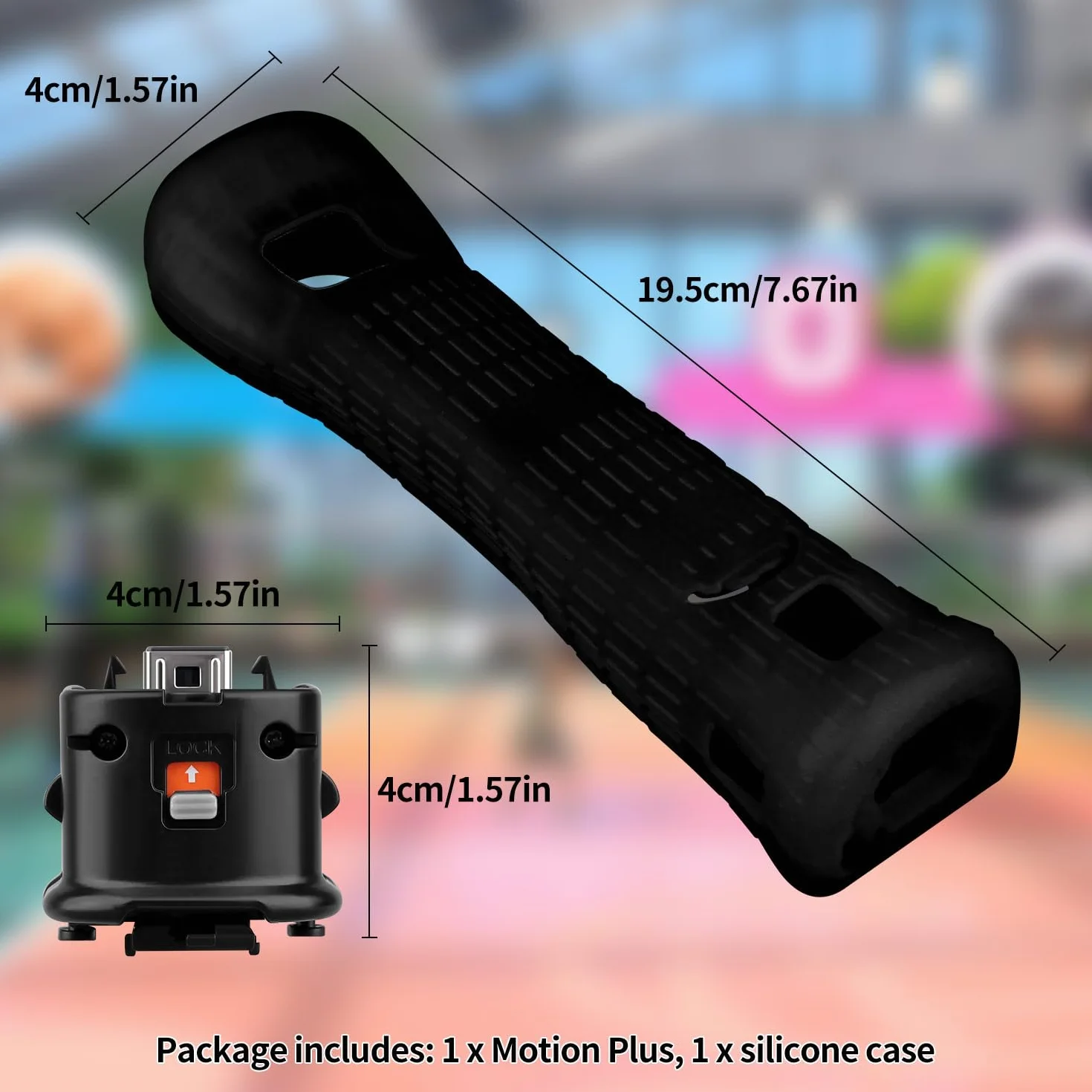 OSTENT Motionplus Motion Plus + silikonowe etui kompatybilne z Nintendo Wii pilot do gier, kolor czarny