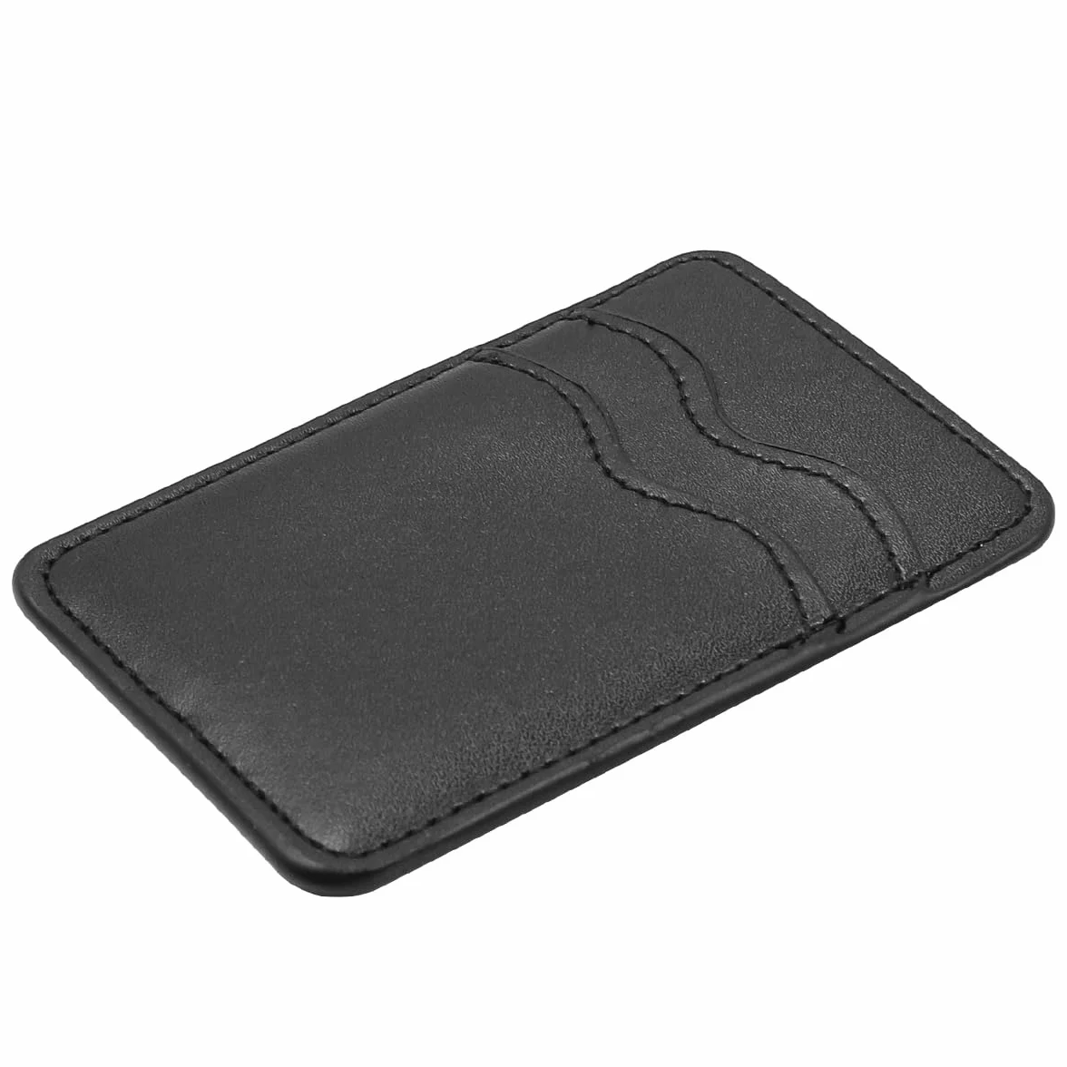 Alnicov Skórzane samoprzylepne etui na karty kredytowe, blokowanie RFID, etui na karty kredytowe, naklejka na etui na telefon (czarny)