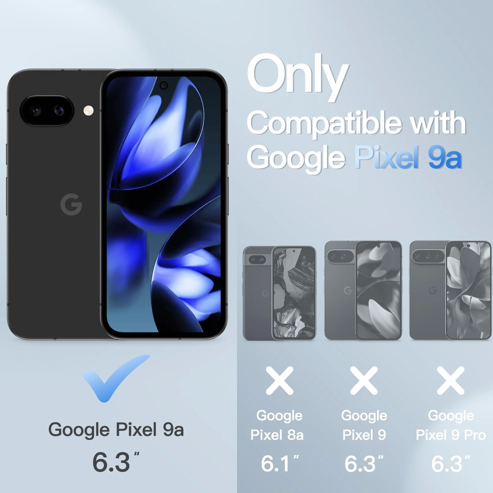 JETech Matowe Etui dla Google Pixel 9a 6,3 Cala 2025, Mroźny Przeświecający Tył Ochronny Szczupły na Telefon Osłona, Anty Odcisk Palca (Czarny)