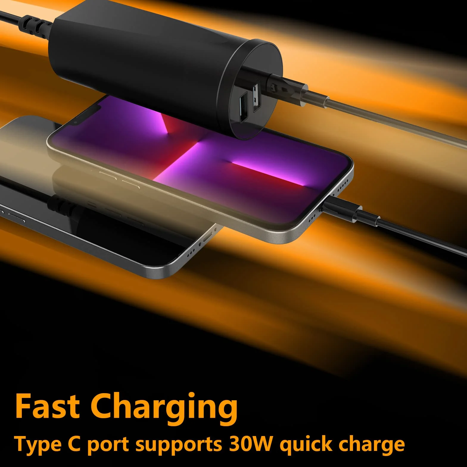 Hianjoo 45 W 3-portowe gniazdo USB do zabudowy, stacja ładująca USB do wielu urządzeń (2 x USB + 1 x typ C), ładowarka USB z wieloma portami, koncentrator USB, akcesoria biurkowe
