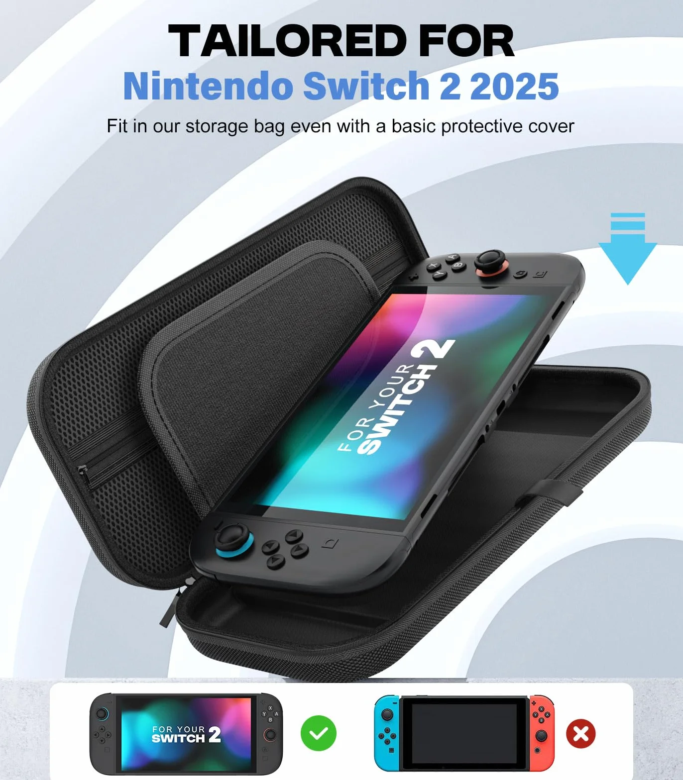 MoKo Pokrowiec na przełącznik do Nintendo Switch 2, twarda obudowa, torba podróżna, czarna