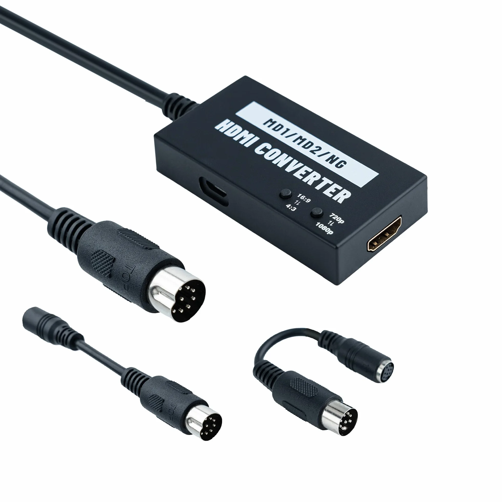 Mcbazel Seamless Mega Drive/NEOGEO HDMI Adapter for HDTV, Multifunction Video Converter 4:3/16:9, 720P/1080P for Mega Drive 1/Mega Drive 2/NEOGEO