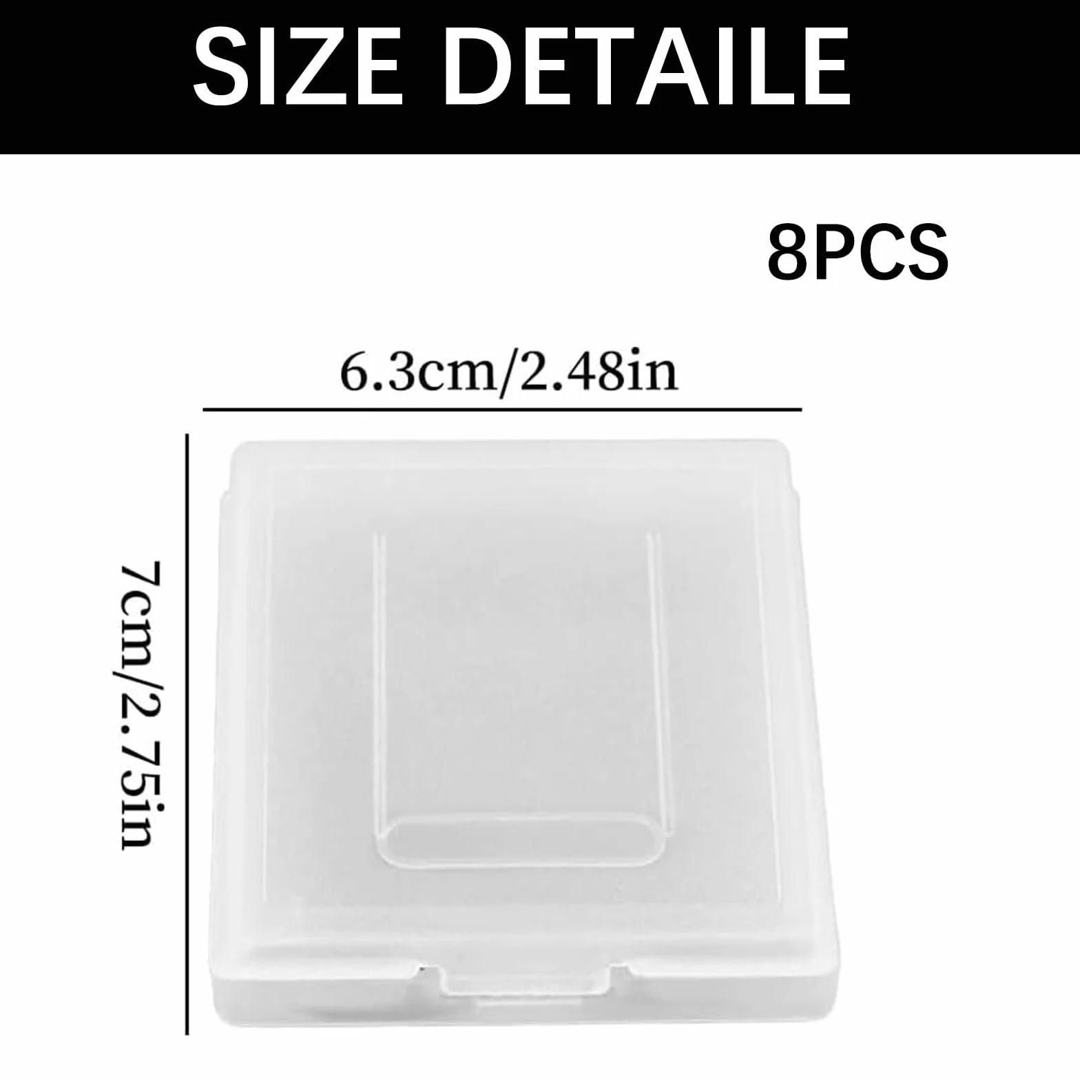 Przezroczysty plastikowy kartridż do przechowywania, pudełko na kurz, przezroczyste etui etui, etui ochronne opakowanie, do koloru Gameboy, kieszeń Gameboy, GB/GBC/GBP, 8 sztuk