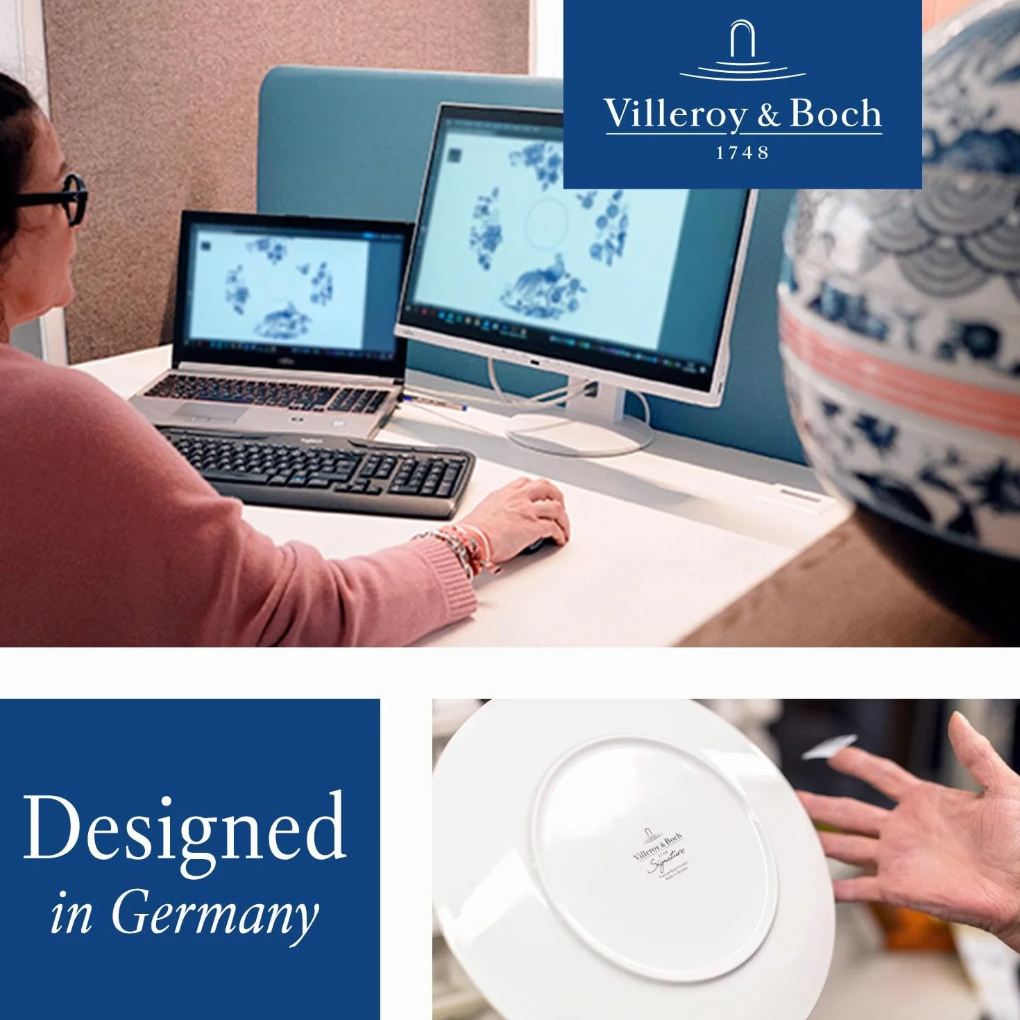 Villeroy & Boch Mariefleur Gris Basic zestaw kawowy 18 elementów Porcelana Premium biały
