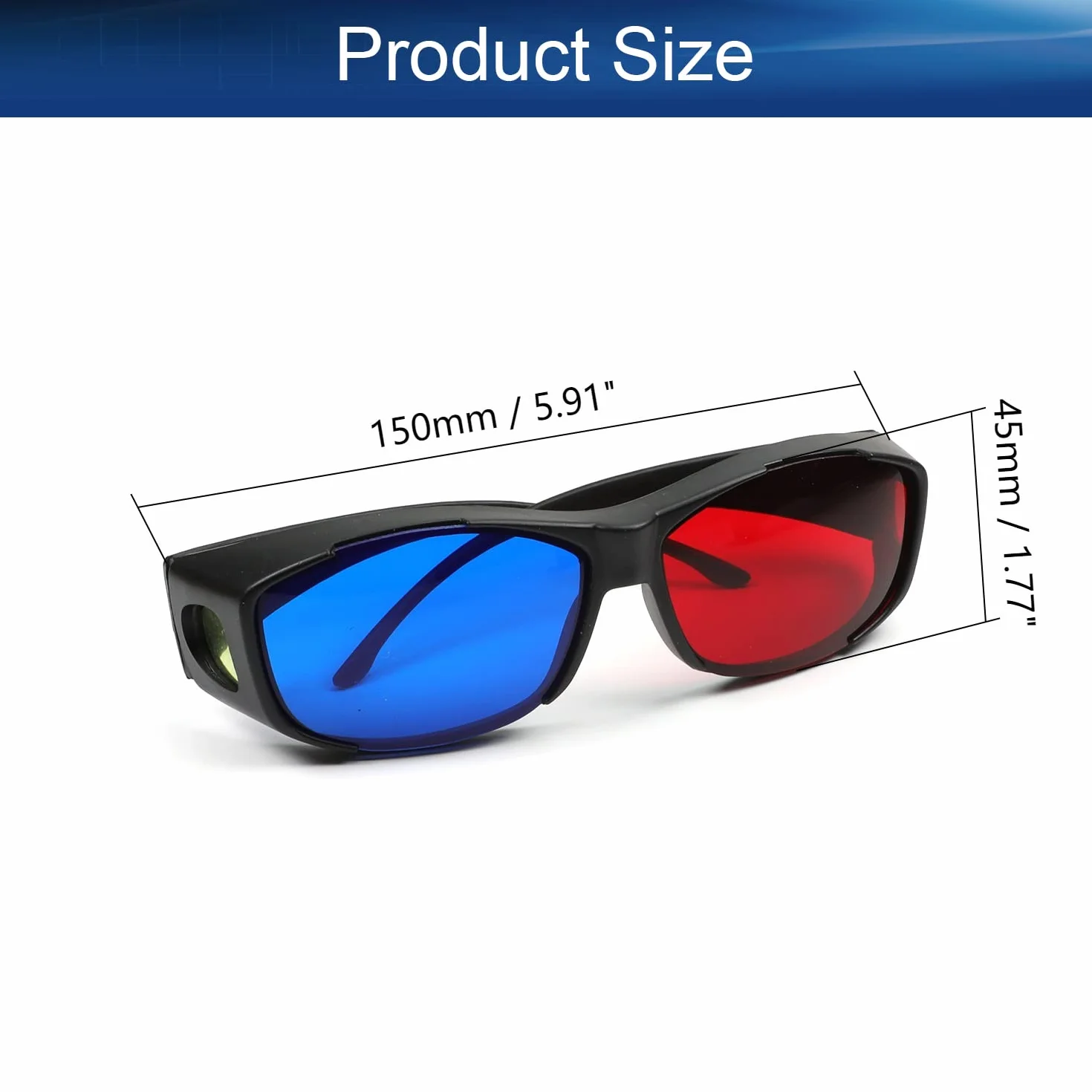 Othmro Czerwono-niebieskie okulary 3D / cyjanowe okulary anaglifowe, anaglif wymiarowe okulary 3D Vision do gier telewizyjnych DVD 3D wirtualnego wideo