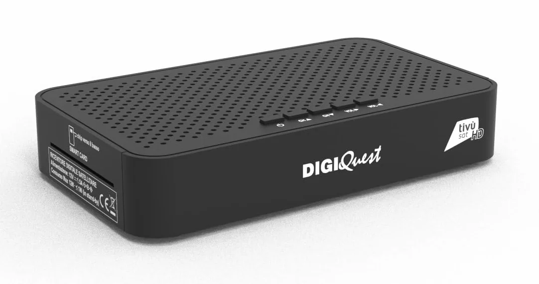DIGIQUEST Dekoder Combo tivùsat Maximo | DVB-S2 i DVB-T2 | Pilot 2 w 1 | Smartcard tivùsat w zestawie | HDR10 / HLG | Aktywowana funkcja nagrywania