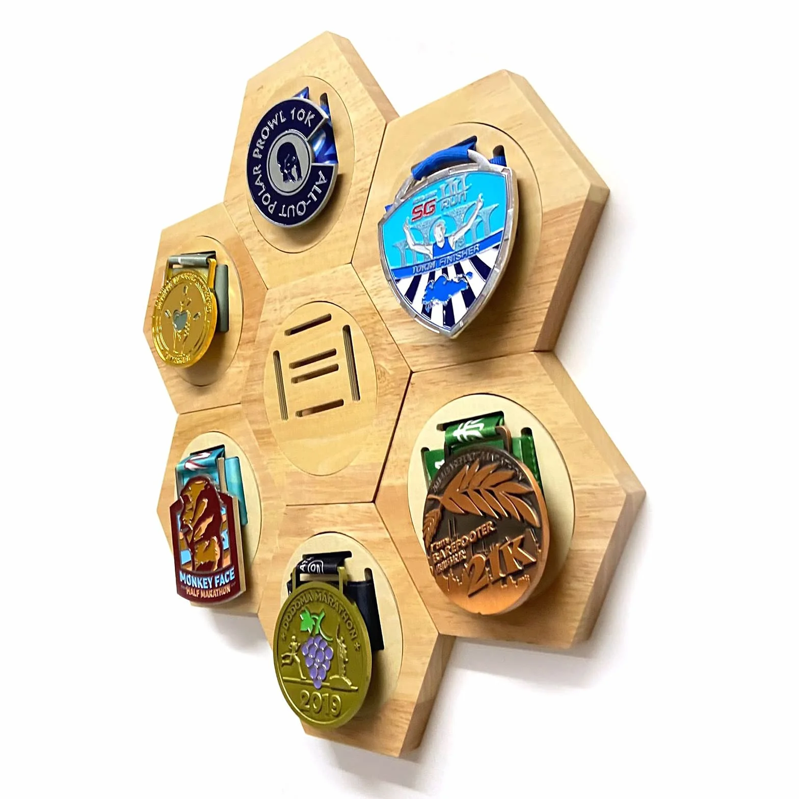 Medal Display Rack Hexagon Medal Storage Holder Prezenty dla Miłości Sportowej