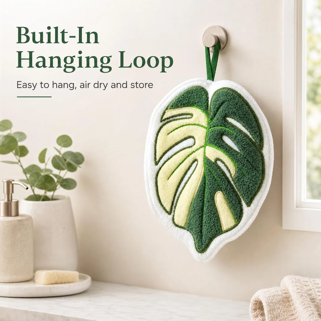 Ręczniki do rąk Monstera Deliciosa, chłonne miękkie wiszące ręczniki do herbaty do łazienki i kuchni, dekoracyjne ręczniki do twarzy z serem szwajcarskim, dekoracja domu i prezenty dla