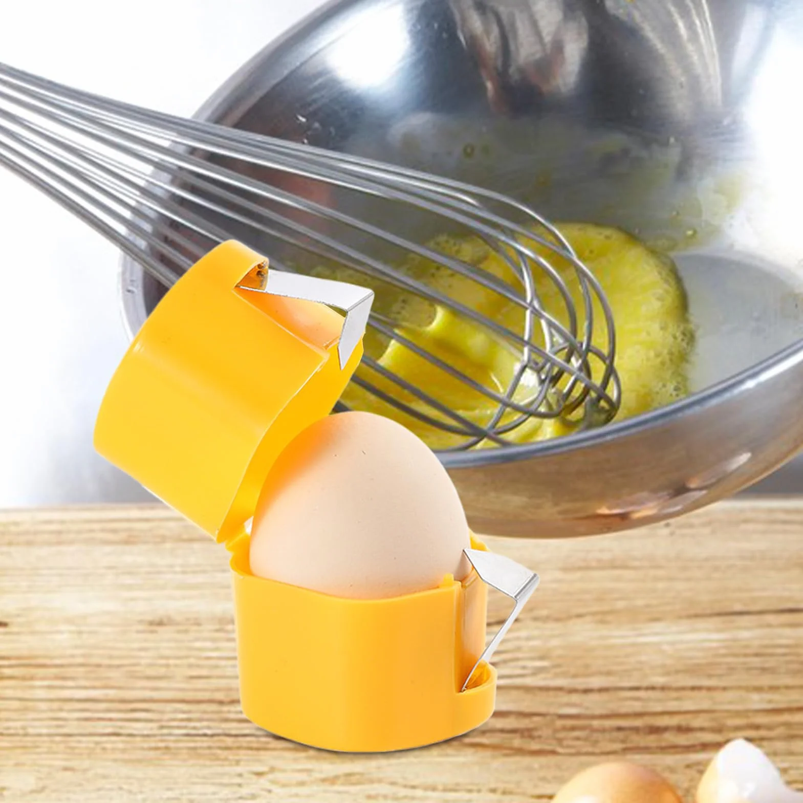 Egg Cutter Metal Alloy Body Portable Kitchen Tool for Fast Prep Press Shell Splitter