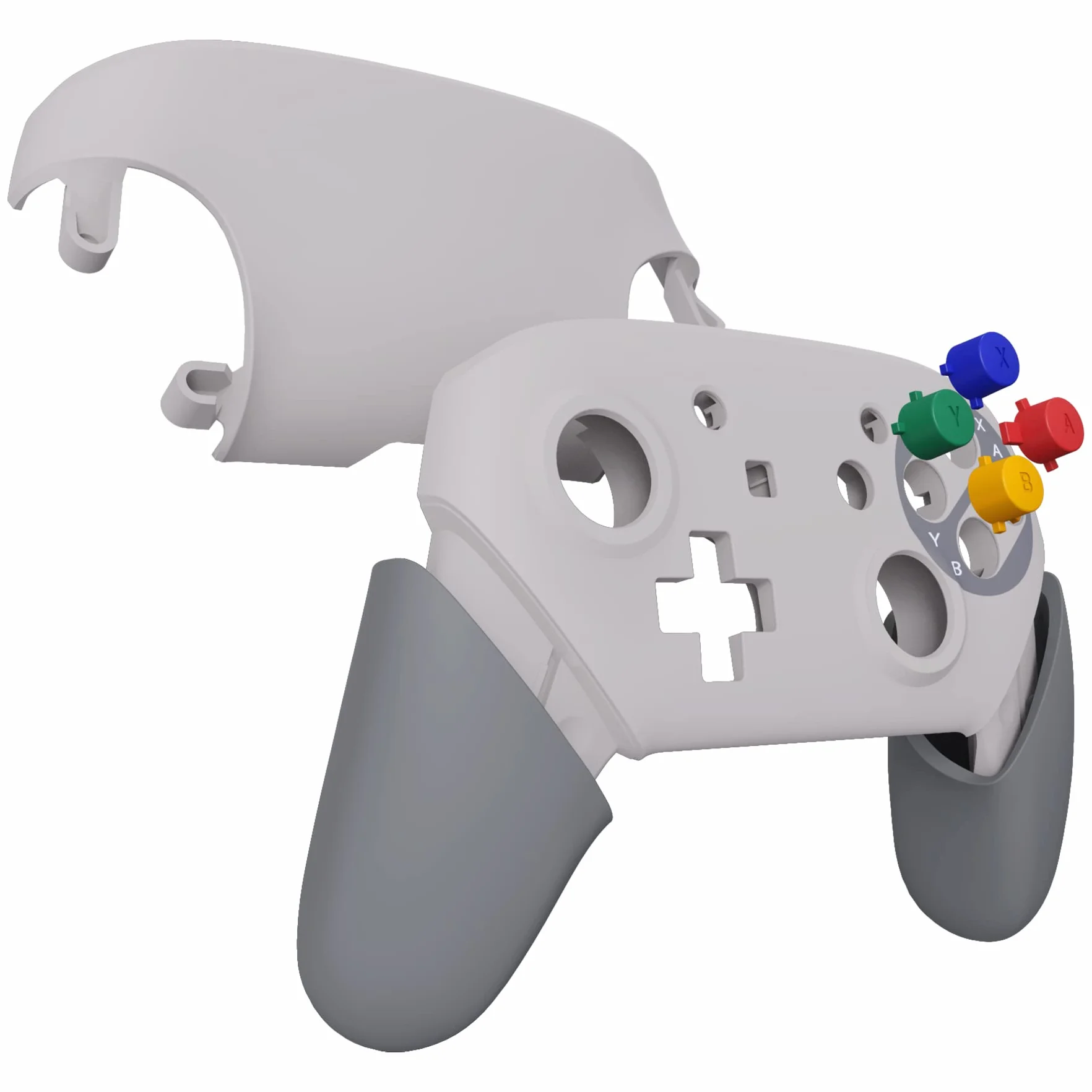 eXtremeRate SFC SNES Classic EU Faceplate Backplate Handles dla NS Switch Pro Controller, Soft Touch DIY Wymiana Grip Housing Shell Cover