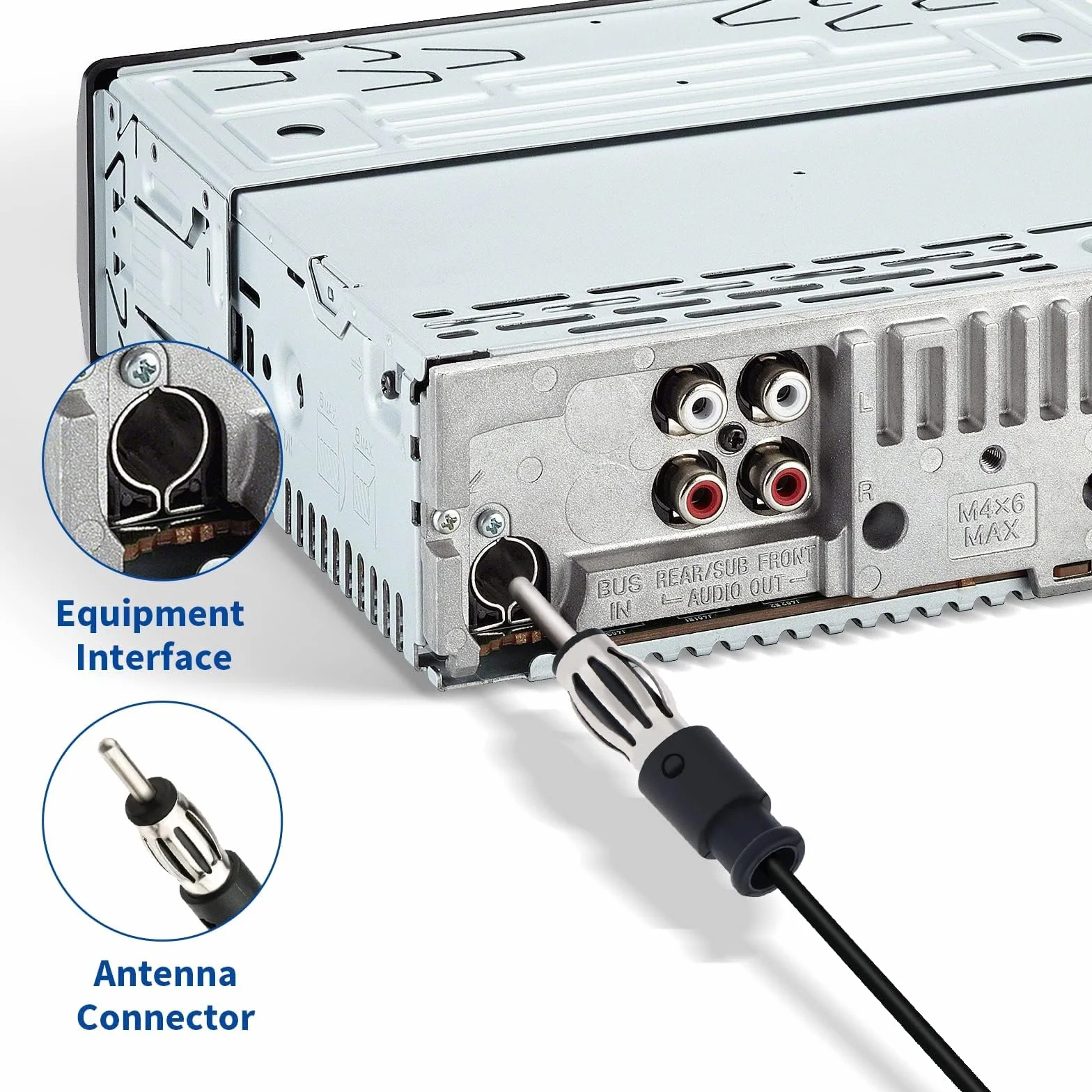 Bingfu Samochodowa antena radiowa FM Uniwersalna samochodowa antena stereo Wtyczka DIN Ukryta naklejka na przednią szybę z kablem przedłużającym 3 metry/9,84 stopy do pojazdu Auto Ciężarówka SUV Radio