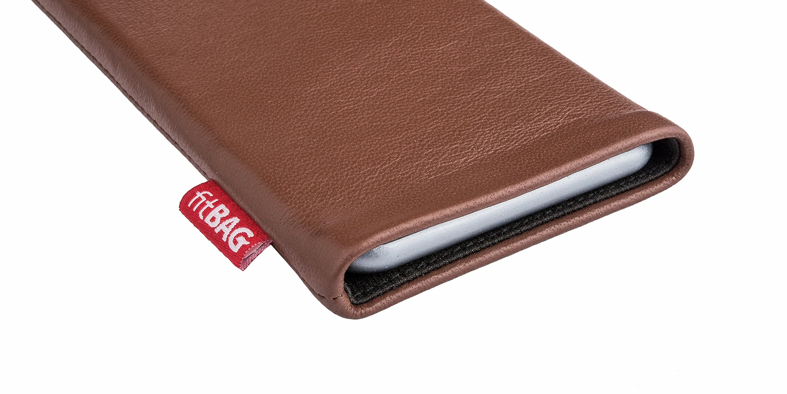 fitBAG Beat Cognac pokrowiec na telefon komórkowy do Onyx Boox Palma 2 pokrowiec z prawdziwej skóry Nappa z wyściółką z mikrofibry | Etui z funkcją czyszczenia | Made in Germany