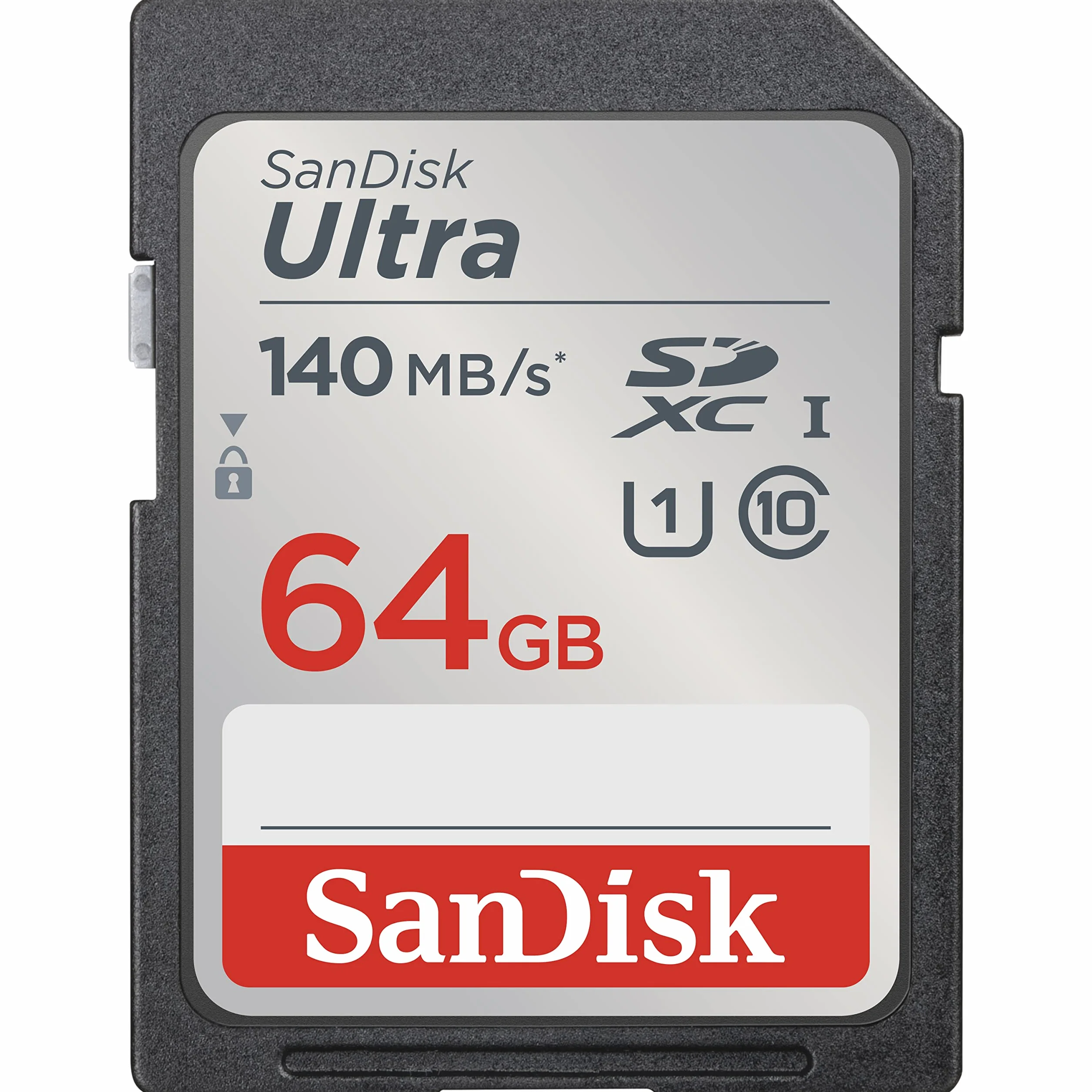 SanDisk Karta Ultra SDXC 64 GB, karta SD, karta pamięci o prędkości odczytu do 140 MB/s, do kompaktowych aparatów klasy podstawowej i średniego zasięgu, wideo Full HD, UHS-I, klasa 10, U1