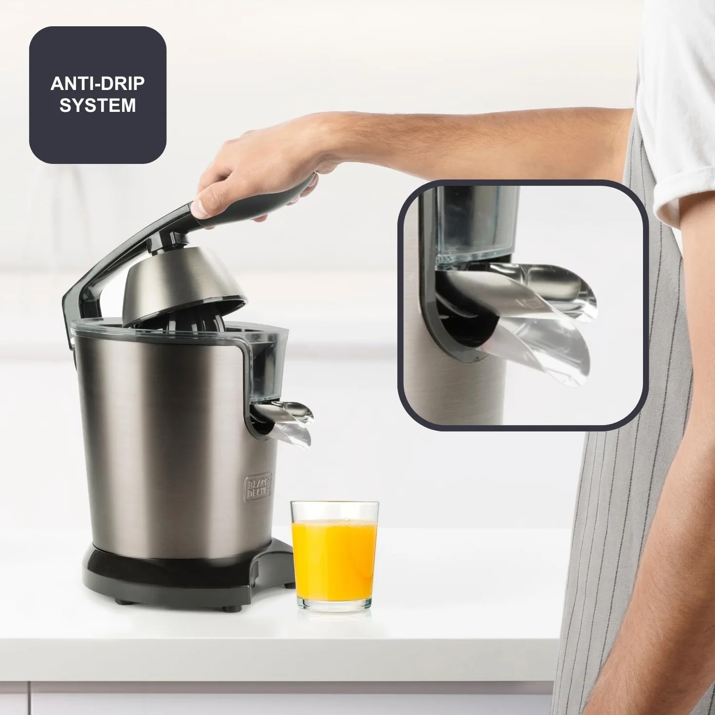 BLACK+DECKER Elektryczna wyciskarka do cytrusów BXCJ350E 350 W filtr ze stali nierdzewnej