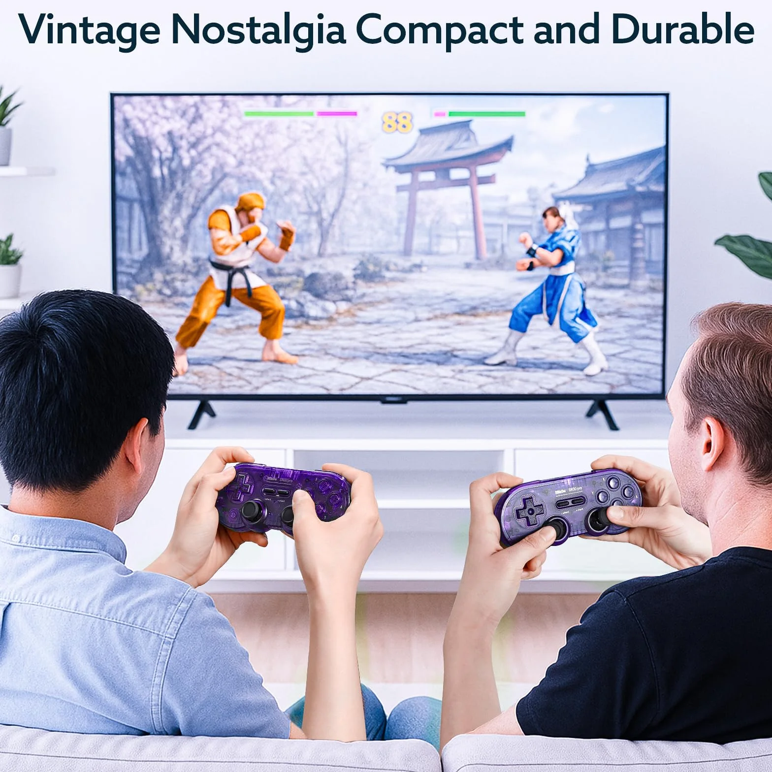 LONGYI 8BitDo SN30 Pro kontroler Bluetooth, joysticki z efektem Halla, wibracje Rumble i kabel USB-C, retro Gamepad do Switch 2 / Switch, Windows, Mac OS, Android, Steam Deck, fioletowy