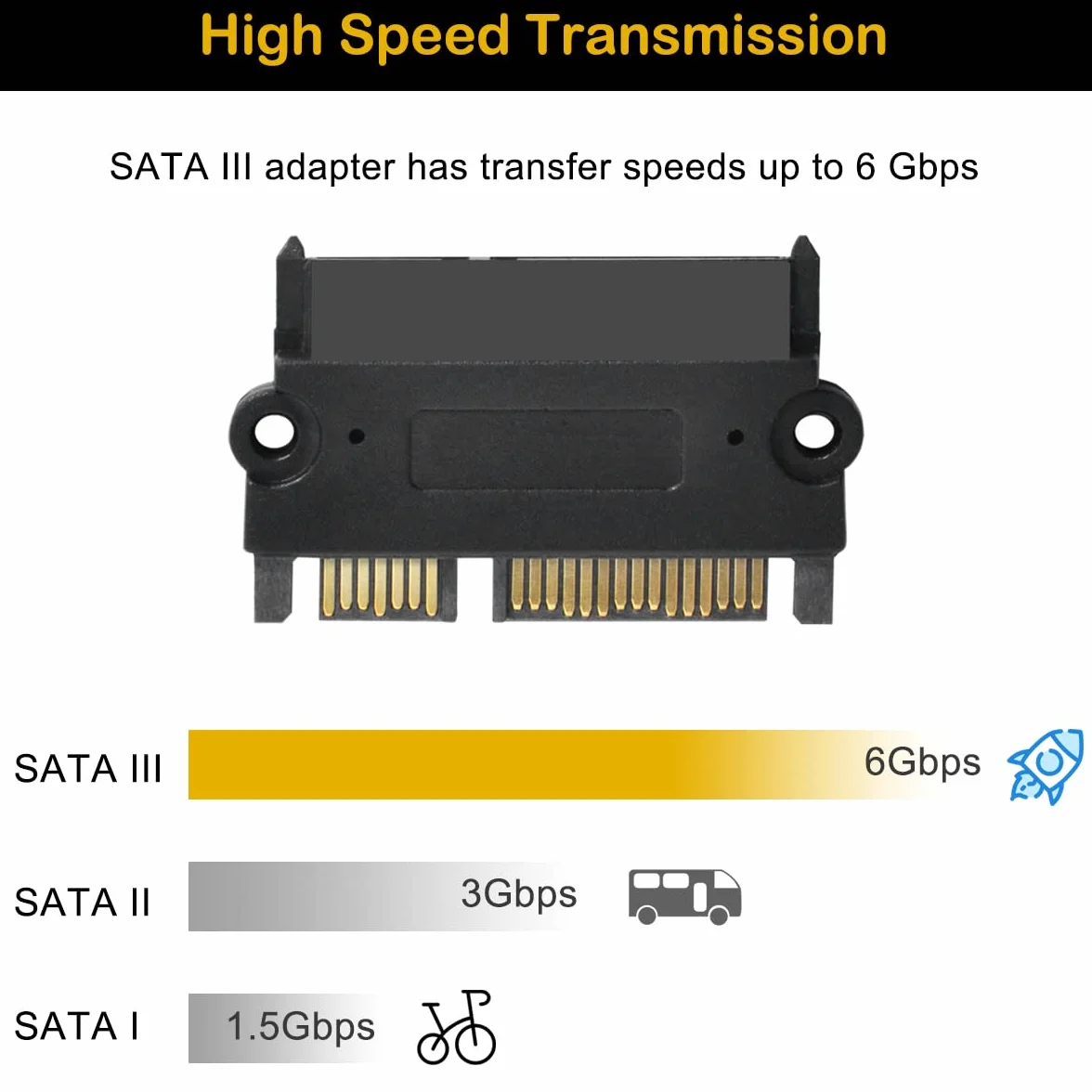 SATA na SATA HDD Adapter, 22-pinowy (7+15) męski na 22-pinowy żeński przedłużacz do dysków twardych 2,5", 2 PCS Slim SATA Converter, Not for SAS, 180 stopni prawy łącznik kątowy