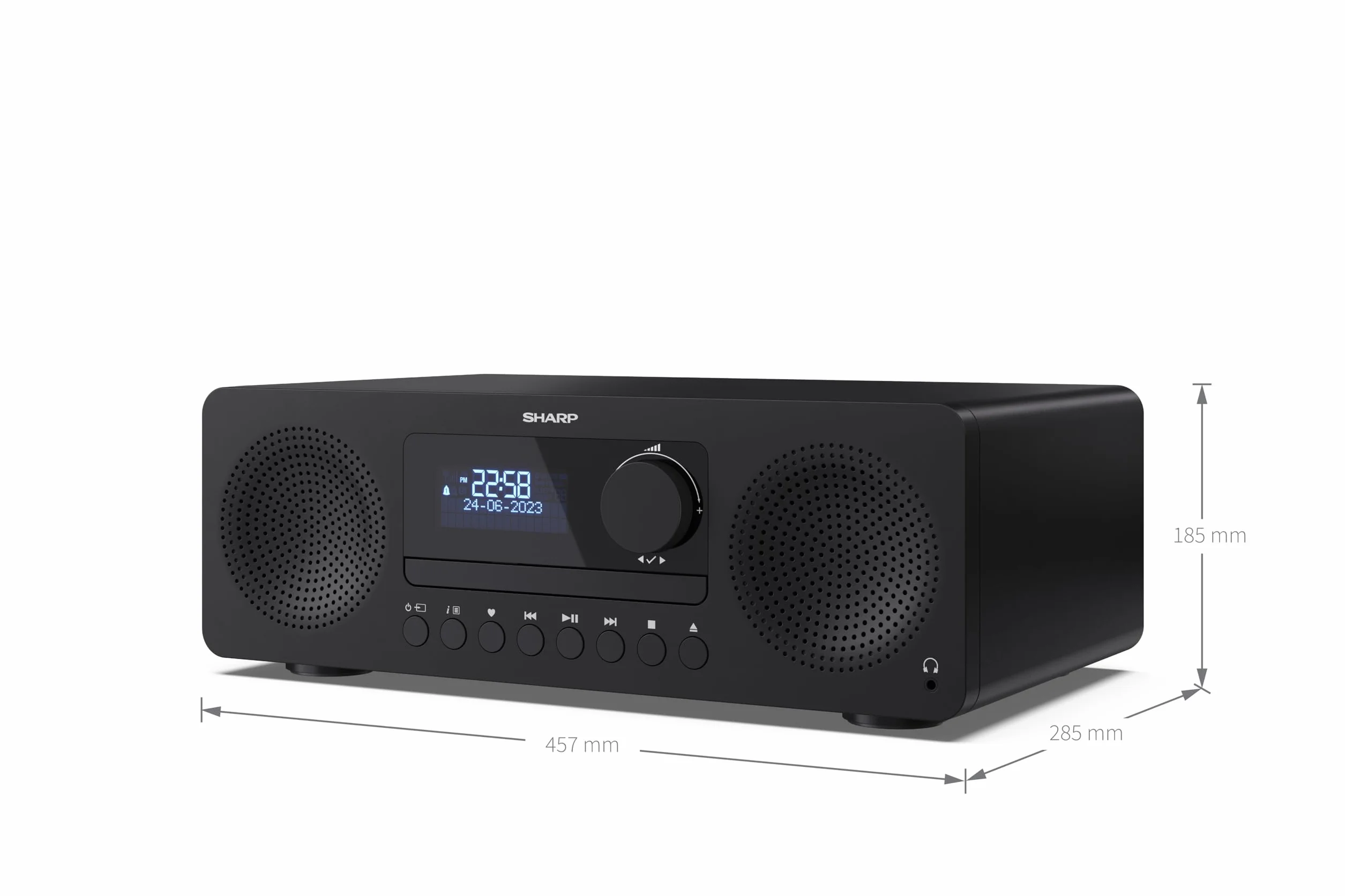 SHARP XL-B720D (BK) All-in-One system Hi-Fi (60 W), radio cyfrowe z DAB+ i tunerem FM, Bluetooth, czarny