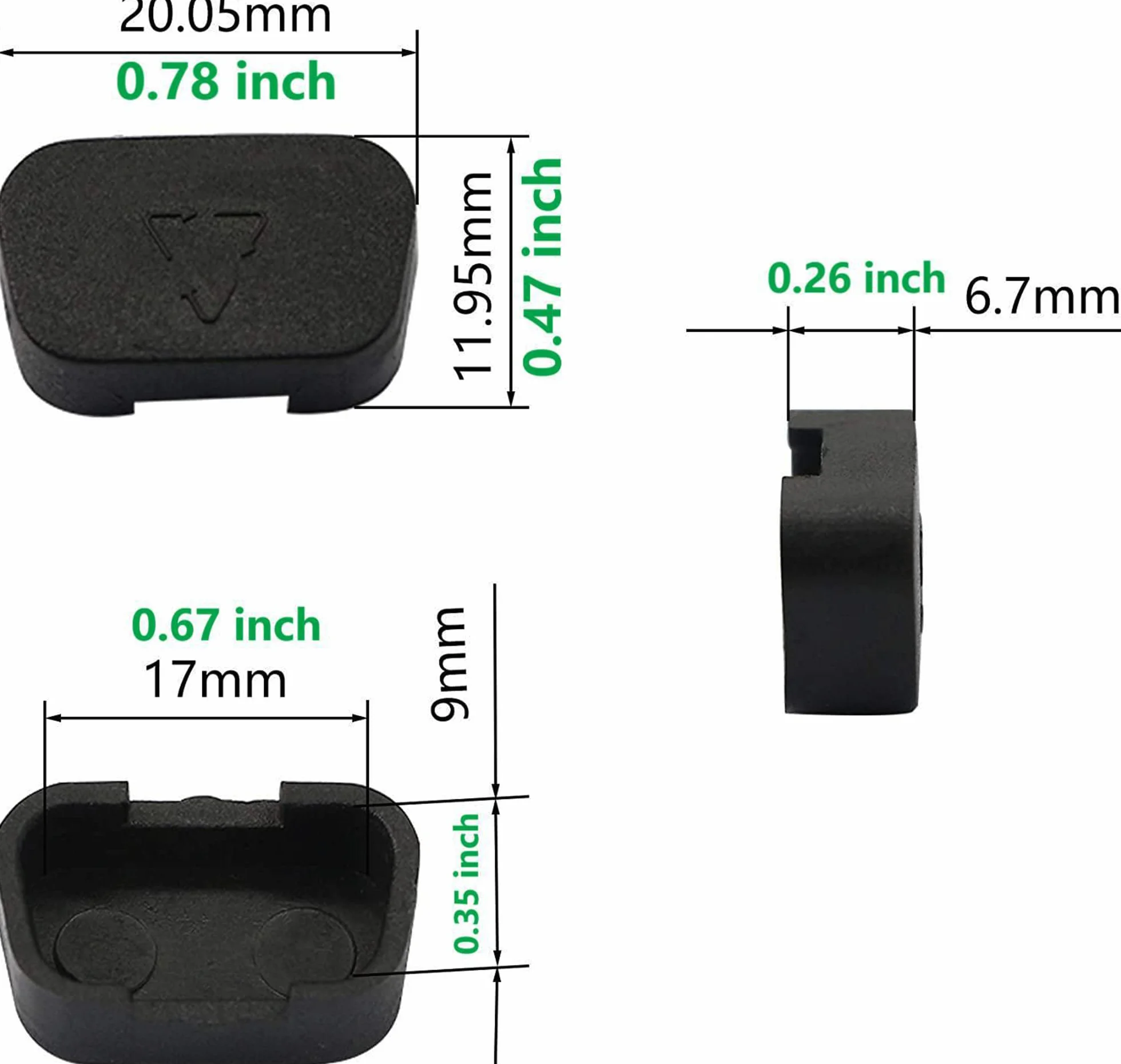Osłona portu VGA osłona przeciwpyłowa osłona wtyczki VGA do męskiego portu RS232, DB15, DB9 VGA 50 szt. 17 mm x 9 mm (czarna)