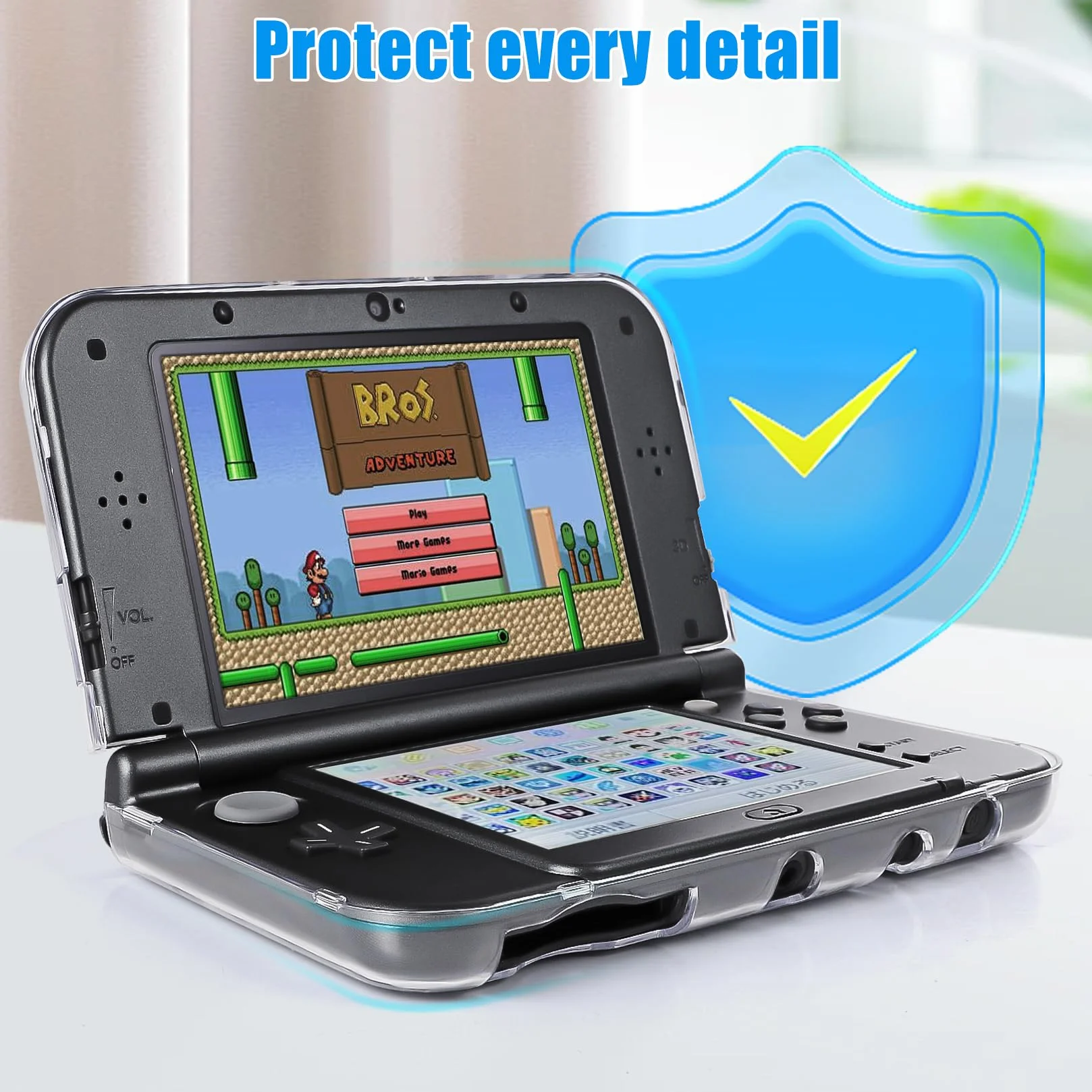 Nowe etui 3DS XL - Ultra przezroczysty kryształ przezroczysta twarda obudowa ochronna pokrowiec skórka do nowego Nintendo 3DS XL LL 2015 - [nowa zmodyfikowana konstrukcja bez zawiasów]