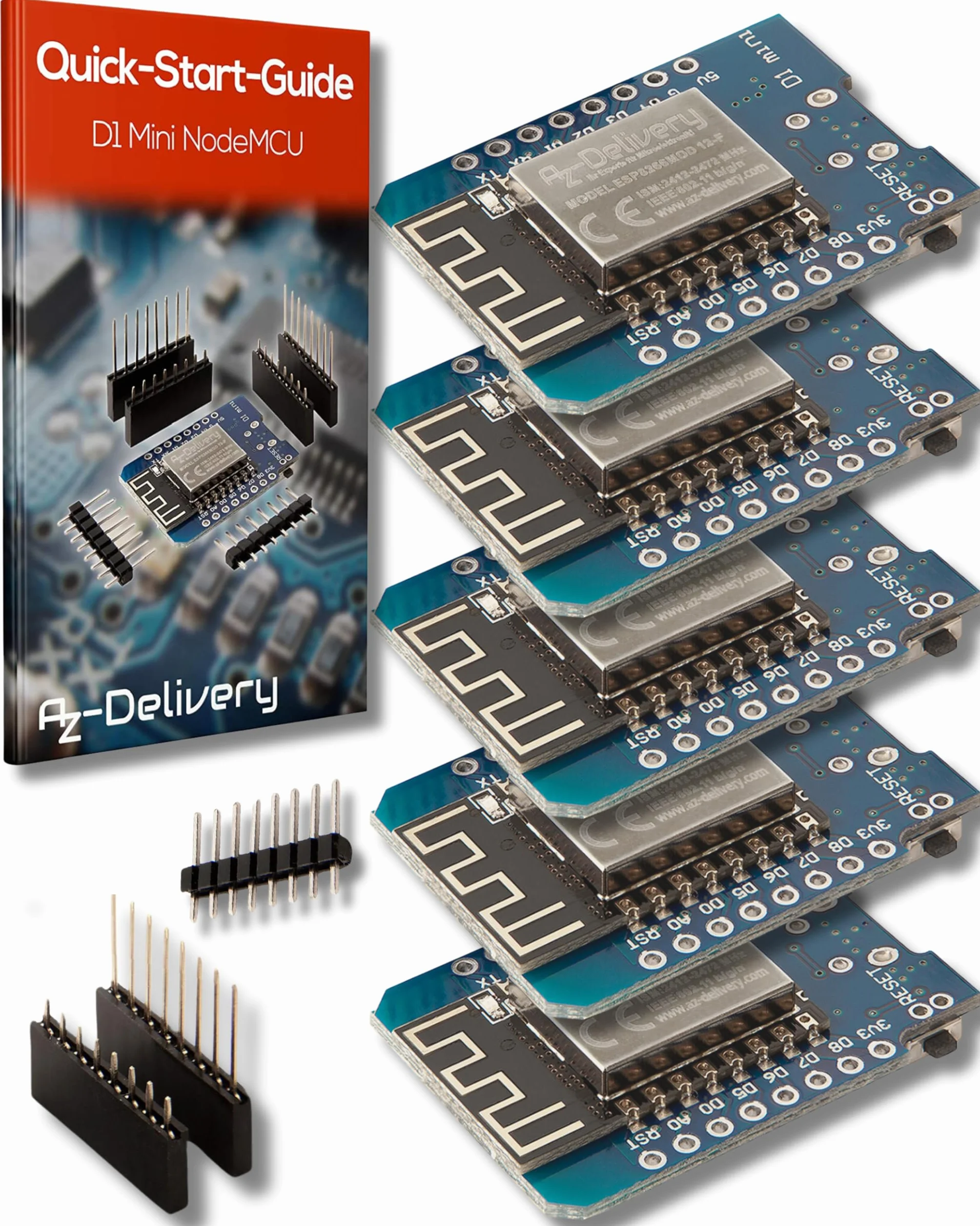 AZDelivery D1 Mini NodeMcu z ESP8266-12F Moduł WLAN CH340G Lua, kompatybilny z Arduino w tym e-book!
