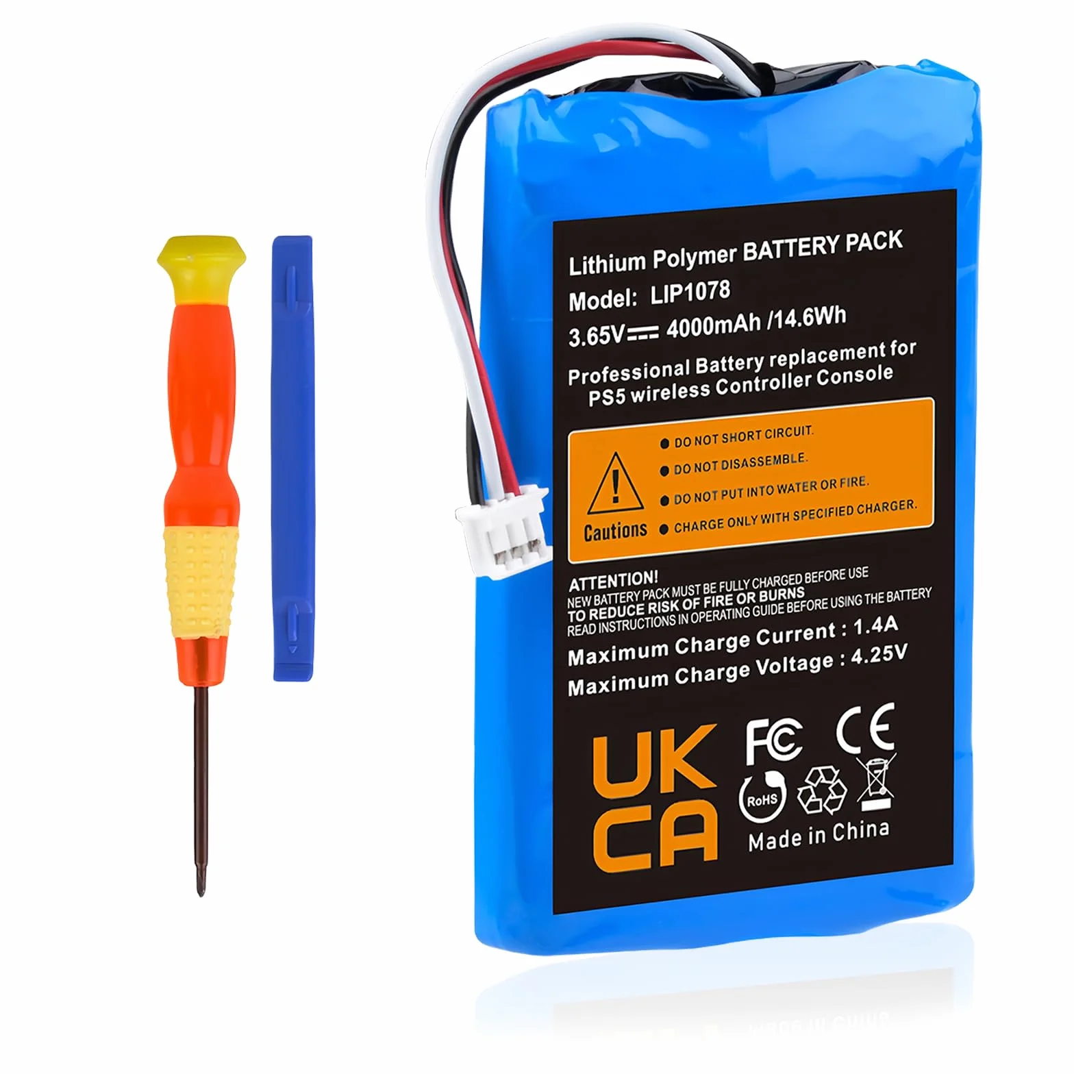 Akku do kontrolera PS5, 4000mAh 3.65V LIP1078 Battery-Akku, zamiennik Power PS5-Controller AkkuErsatz do kontrolera PS5-Playstation 5 DualSense bezprzewodowego
