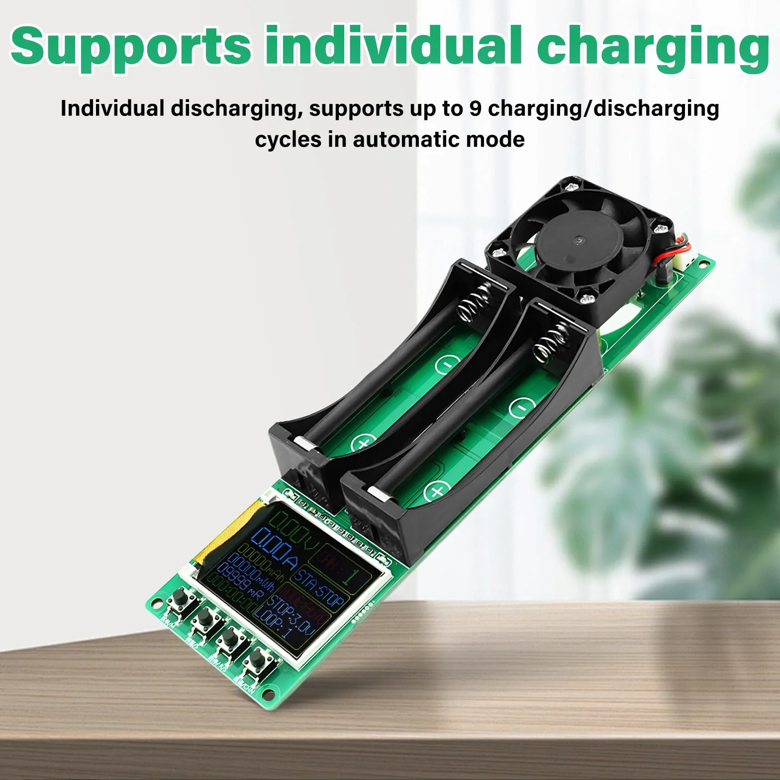 Tester pojemności akumulatora DC5 V tester rezystancji wewnętrznej baterii, moduł pojemności, napięcia, prądu, wydajności z wyświetlaczem LCD typu C, do baterii litowej, dwukanałowy