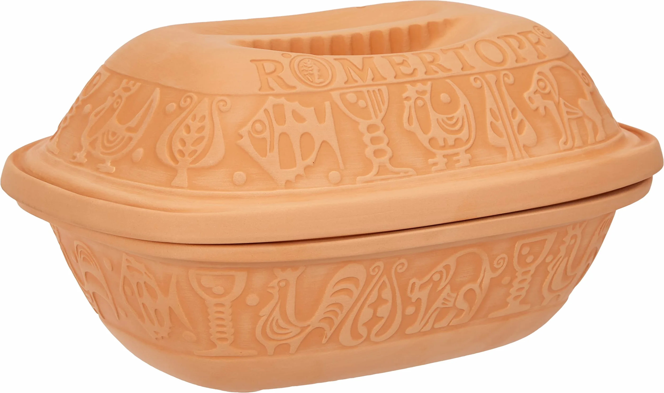 ROEMERTOPF naczynie do pieczenia klasyczne, ceramiczne parowary z naturalnej gliny, dla maksymalnie 4 osób, 3 litry