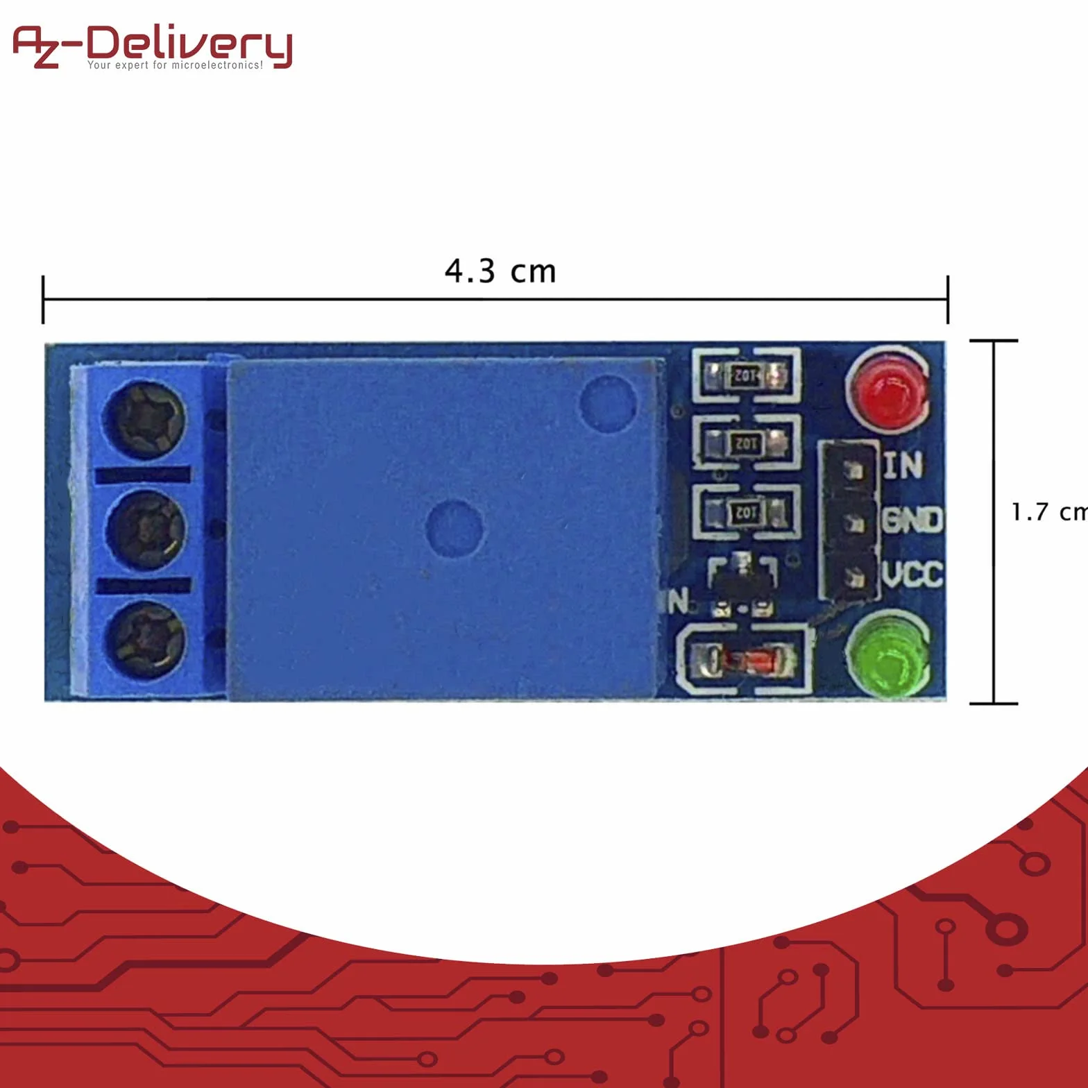 AZDelivery 1-przekaźnik 5V KF-301 moduł wyzwalacza niskopoziomowego kompatybilny z Arduino i Raspberry Pi wraz z e-bookiem!