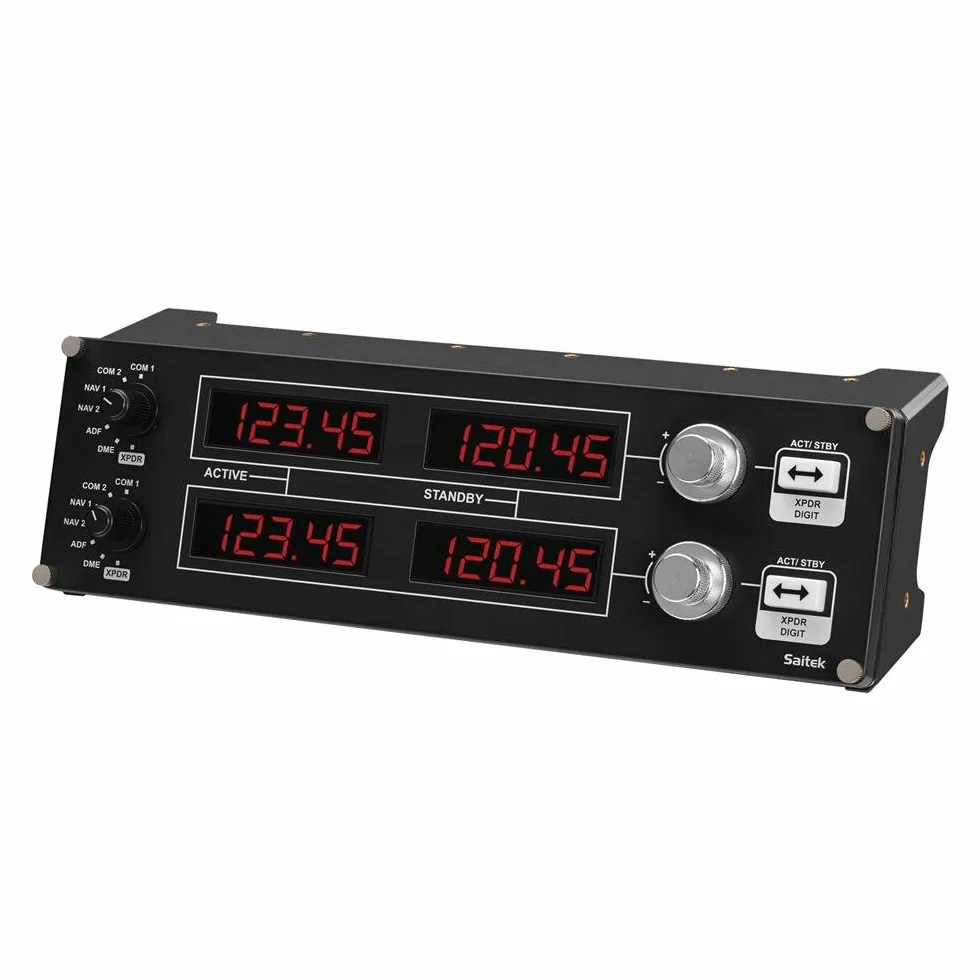 Logitech G Saitek Pro Flight Panel Radiowy do Symulatora Lotów, Czarny, 28.2 x 5.5 x 8.4 cm